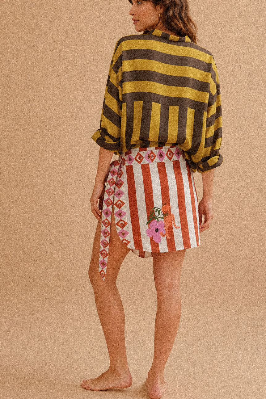 Camicia “Senape Stripes” – camicia oversize a righe in cotone