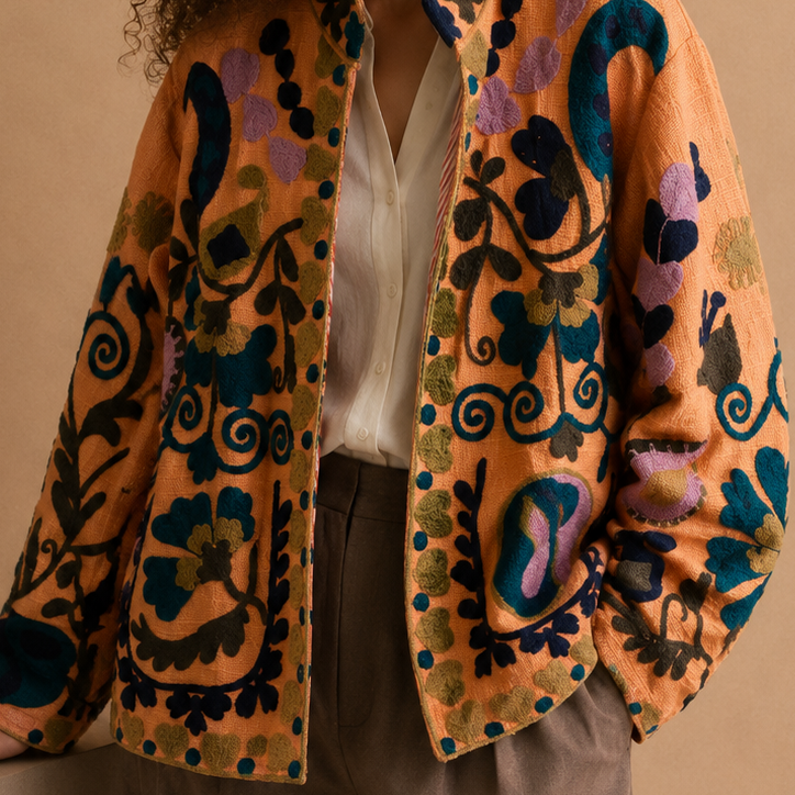 Giacca Suzani Velvet “Peach Garden”