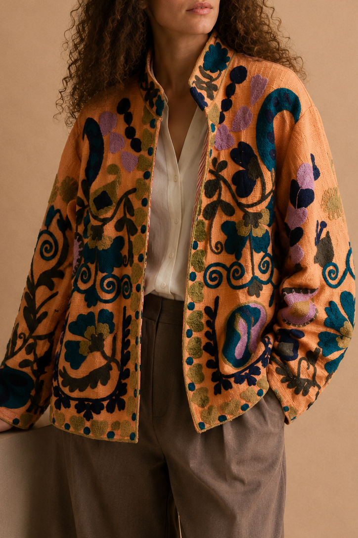 Giacca Suzani Velvet “Peach Garden”