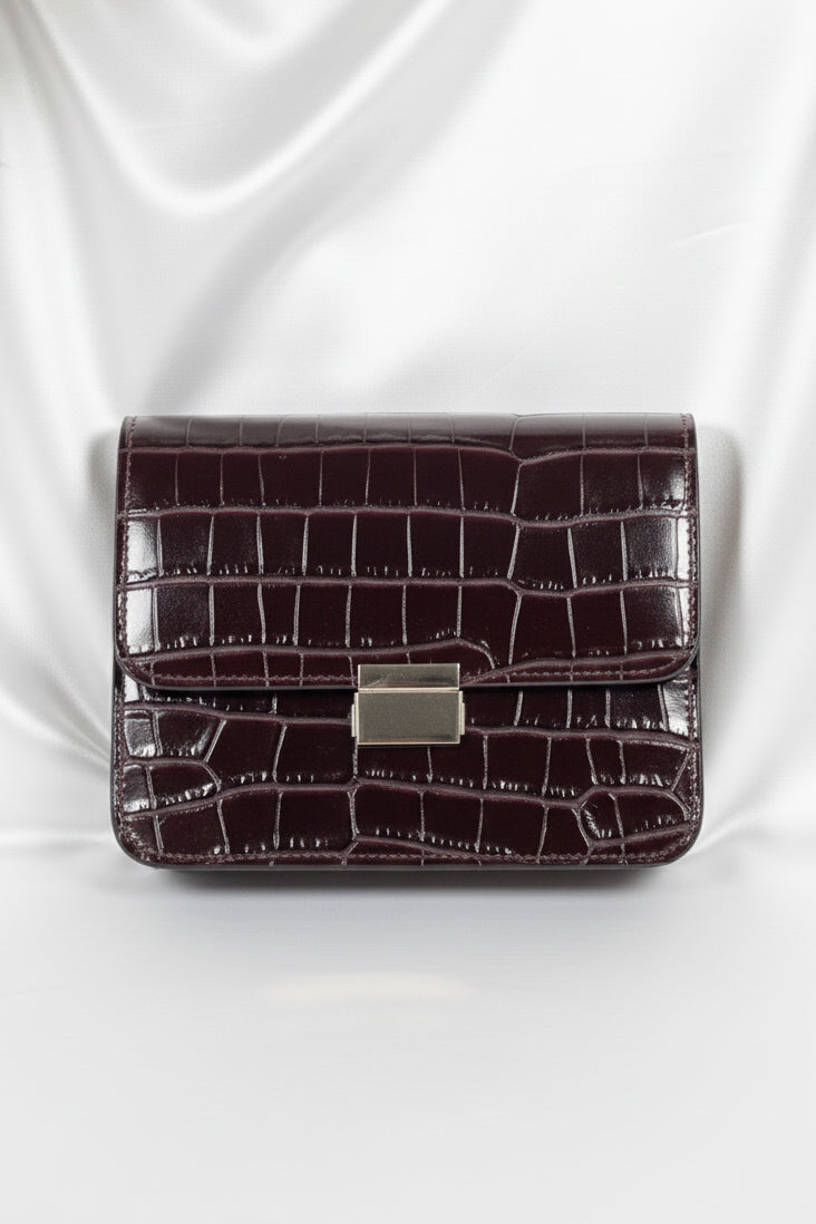 Borsa Loren a Tracolla Donna Vera Pelle Effetto Coccodrillo | Made in Italy