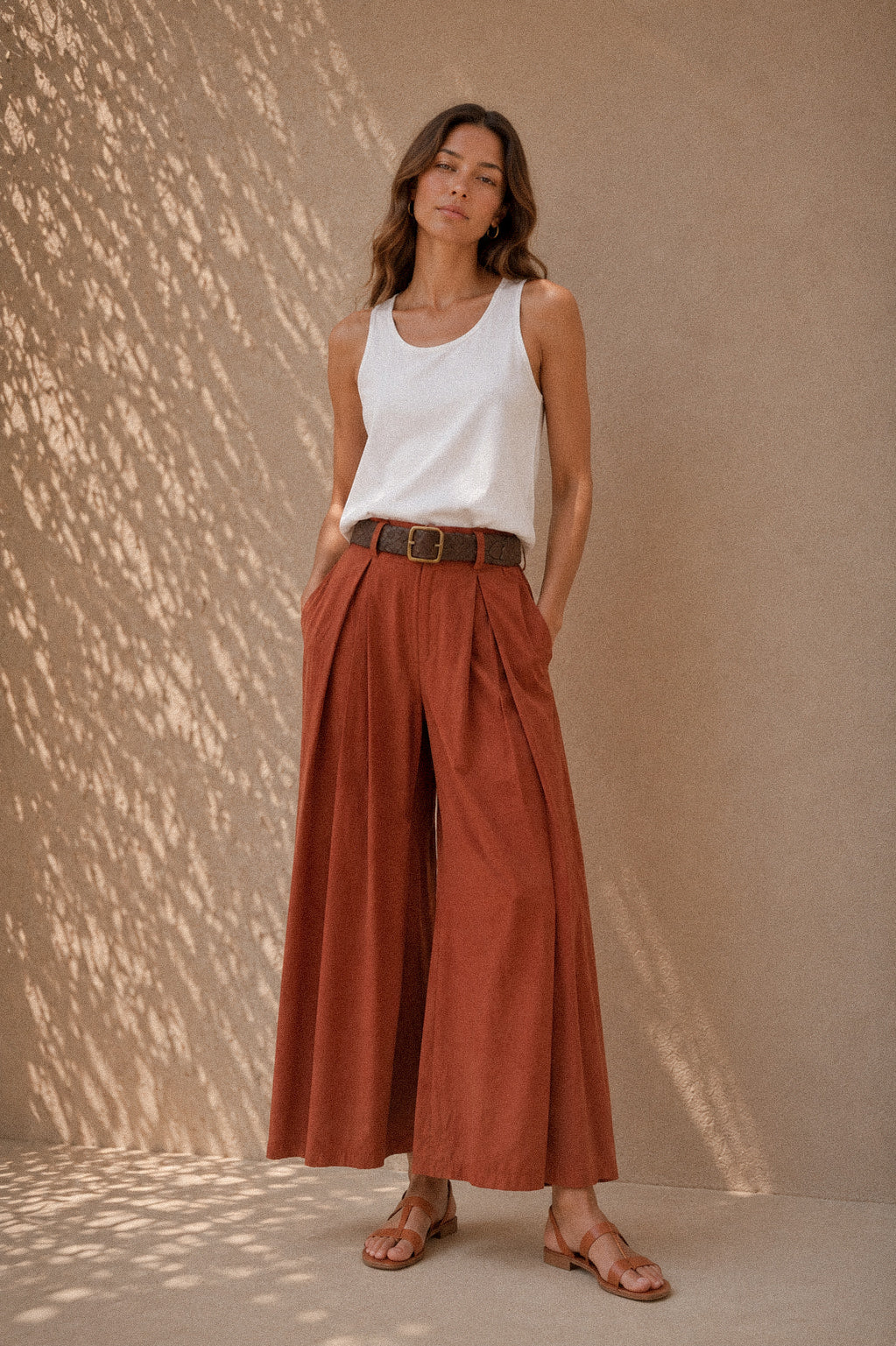 Pantalone palazzo in terracotta