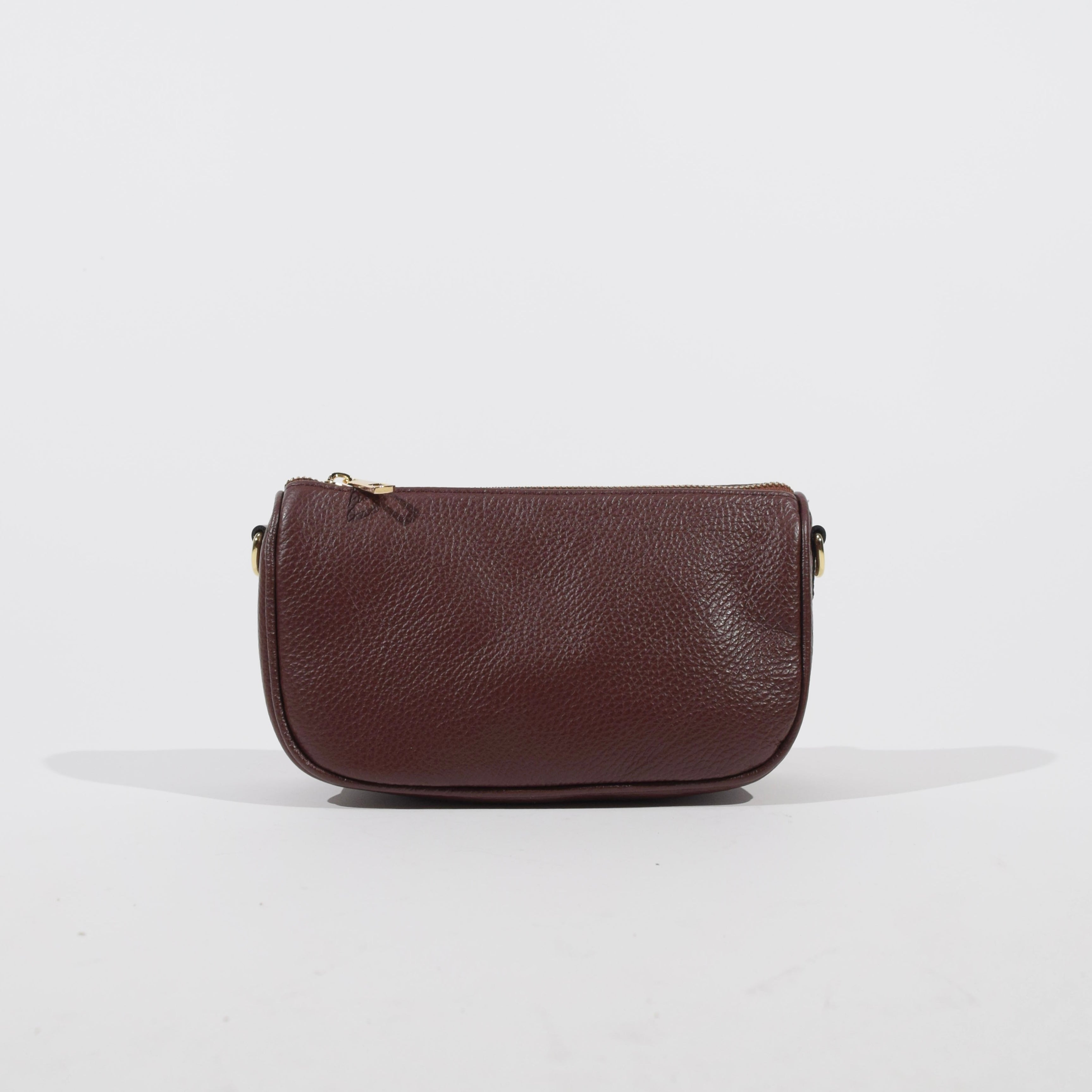 Borsa pochette in pelle bordeaux