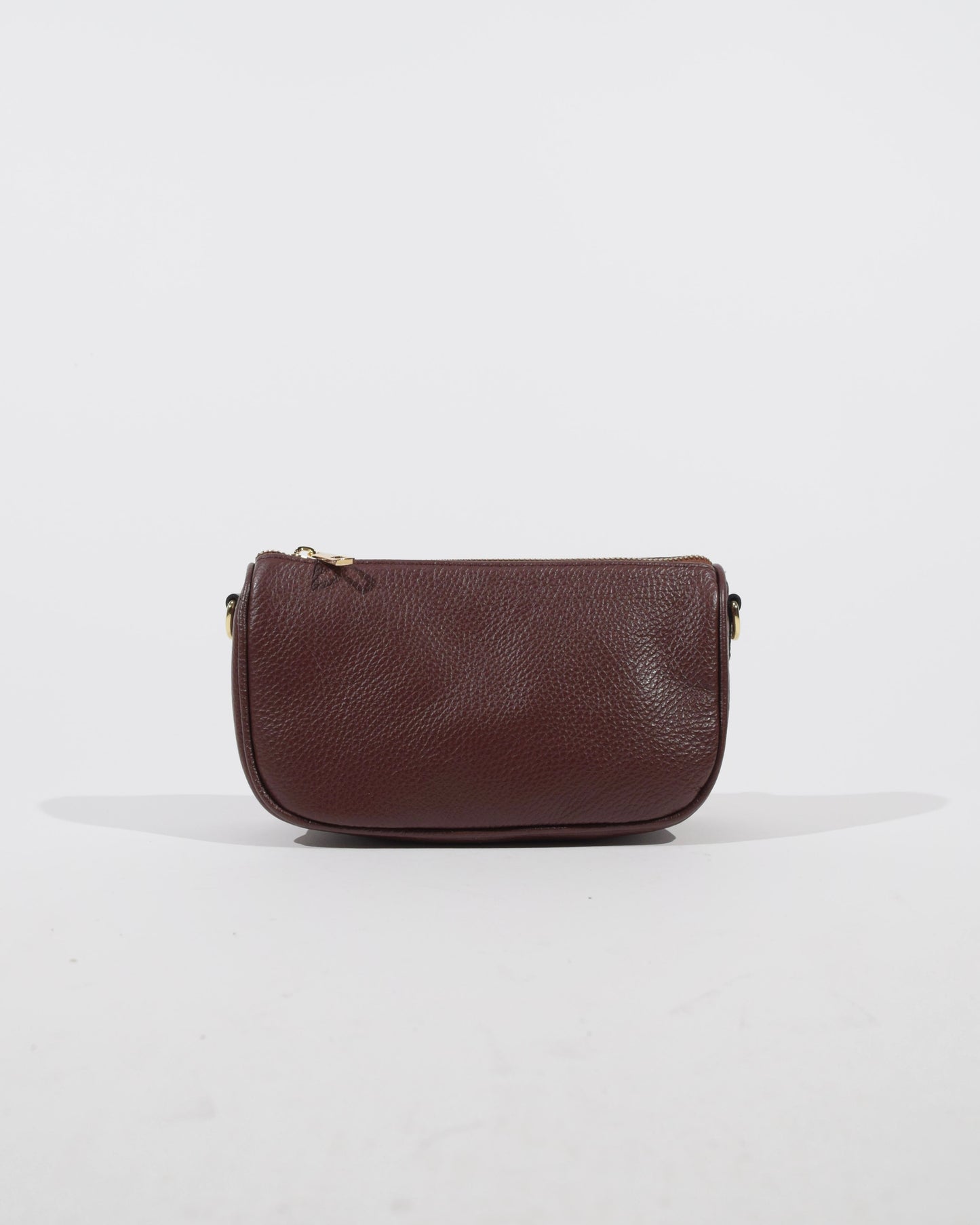 Borsa pochette in pelle bordeaux