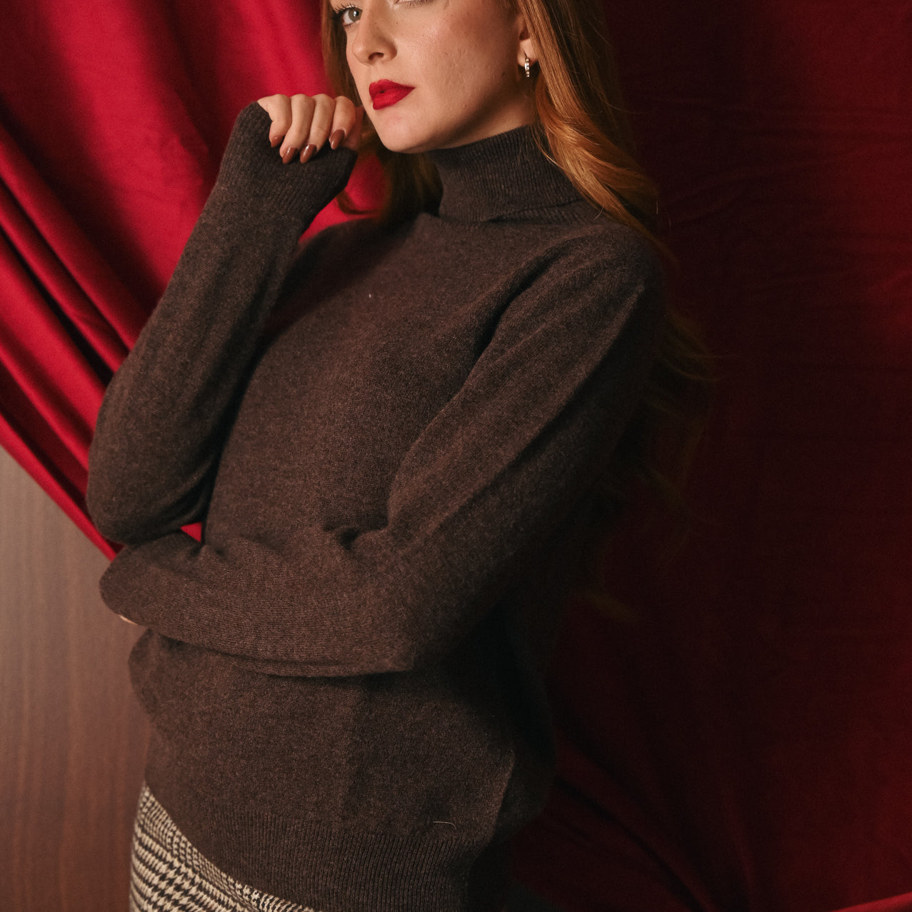 Dolcevita Donna in Pura Lana 100% | Maglia Collo Alto Calda | Filato Pregiato