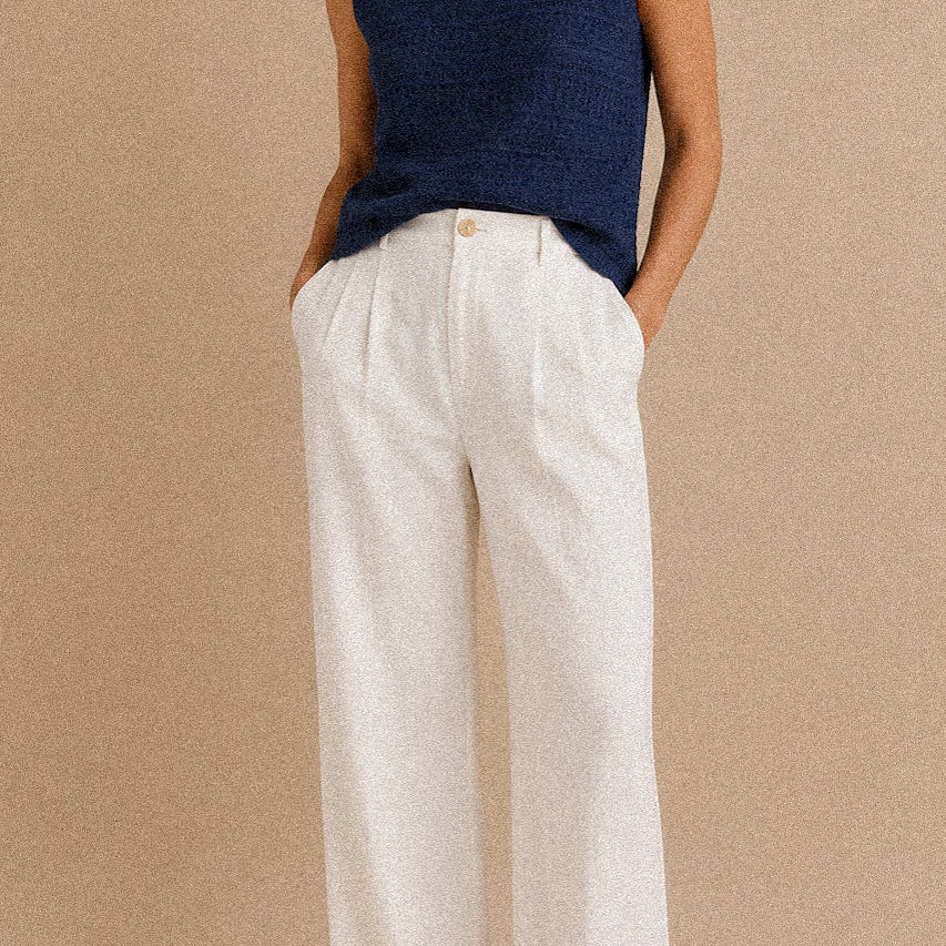 Top Riviera Vietri blu in Cotone Traforato Donna