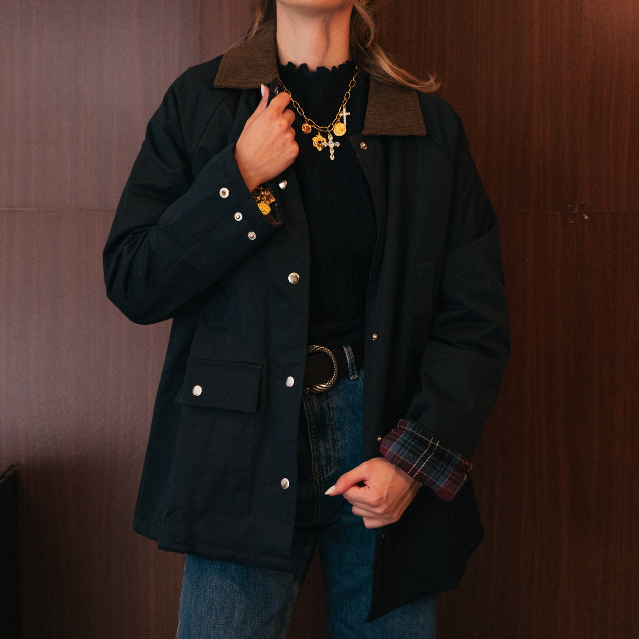 Giacca blu barbour donna 