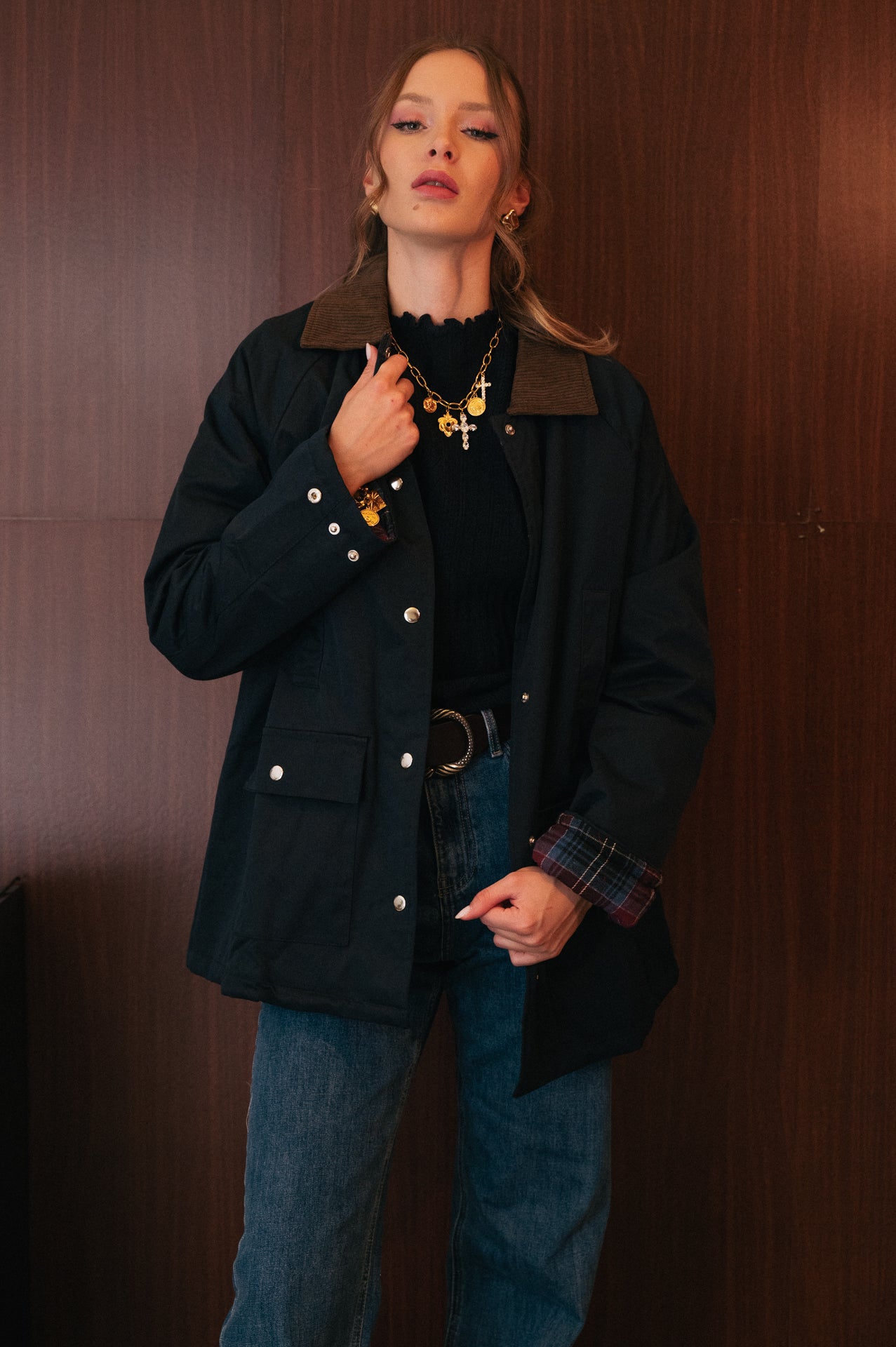 Giacca blu barbour donna 
