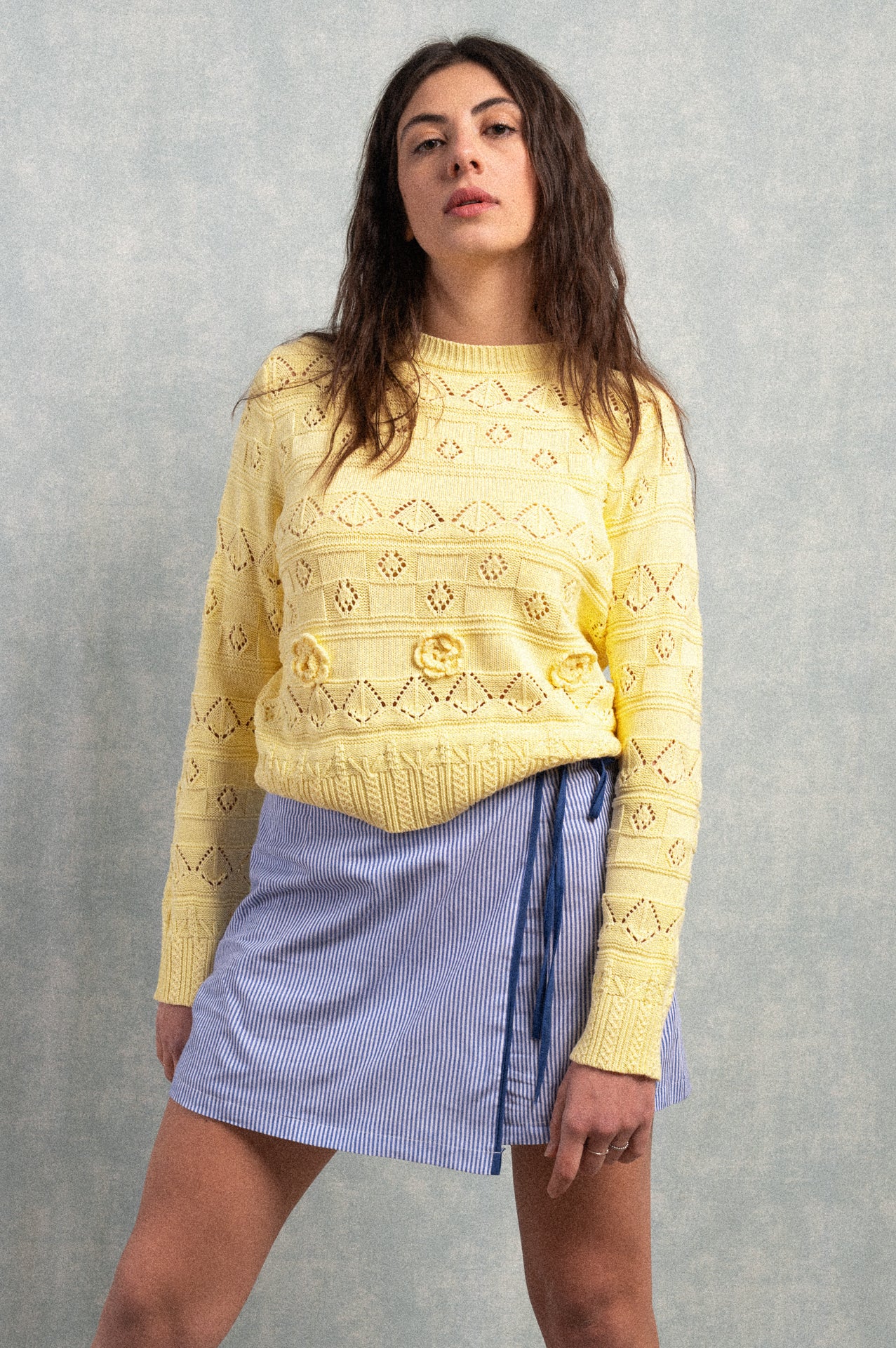 Maglia in cotone color burro