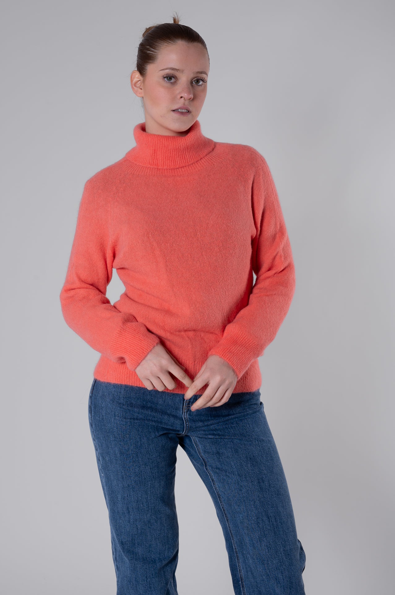 Maglione color pesca in alpaca