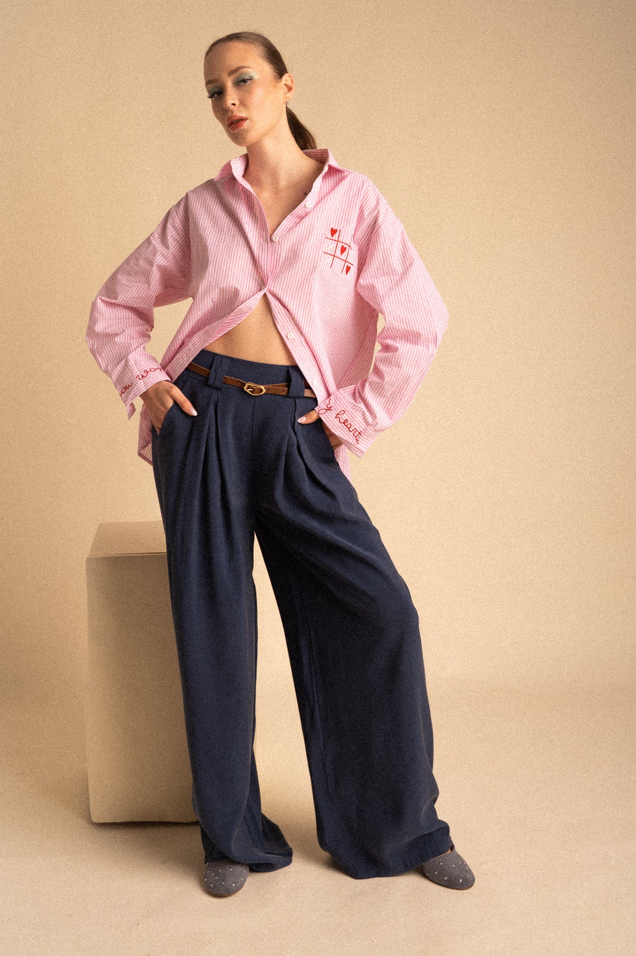 Pantalone Hudson – Blu Notte a Gamba Ampia