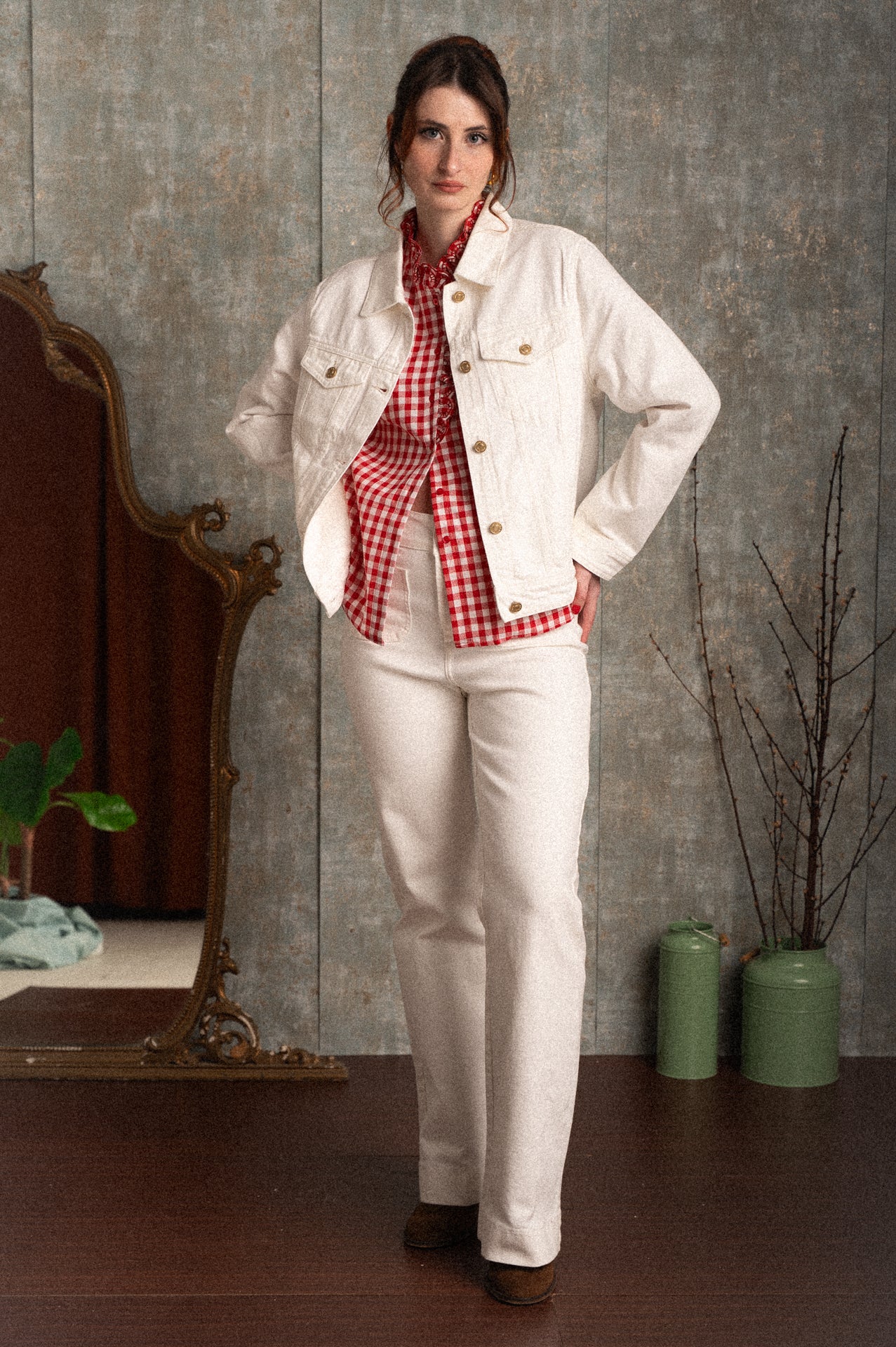 Giacca in denim bianca