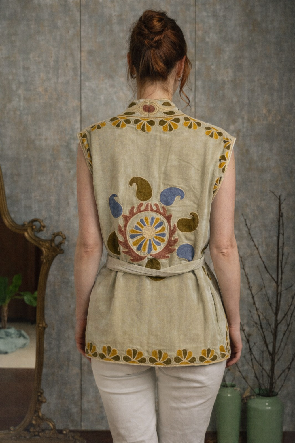 Gilet Ginepro in Cotone Ricamato – Made in India