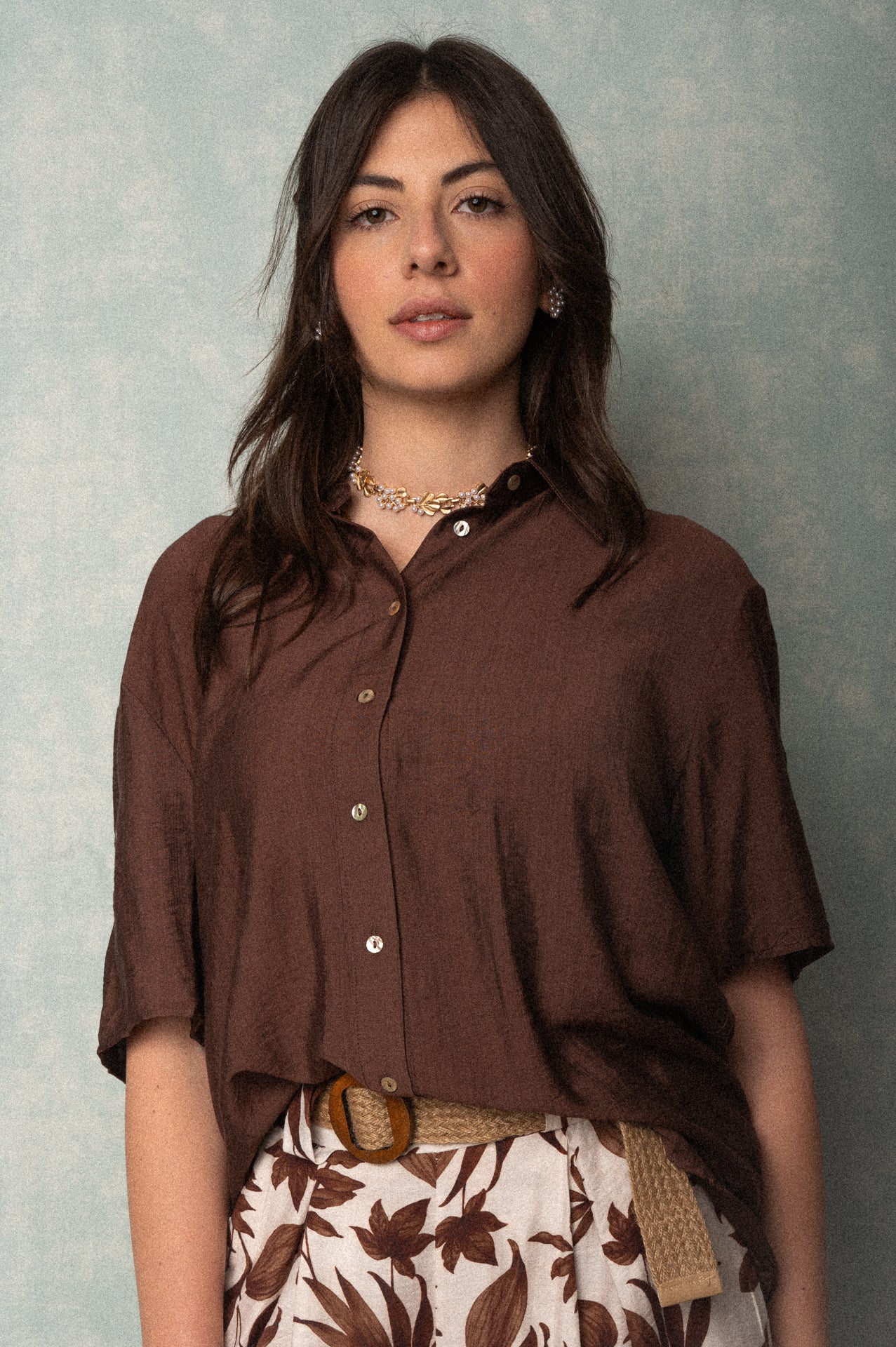 Camicia donna color cioccolato