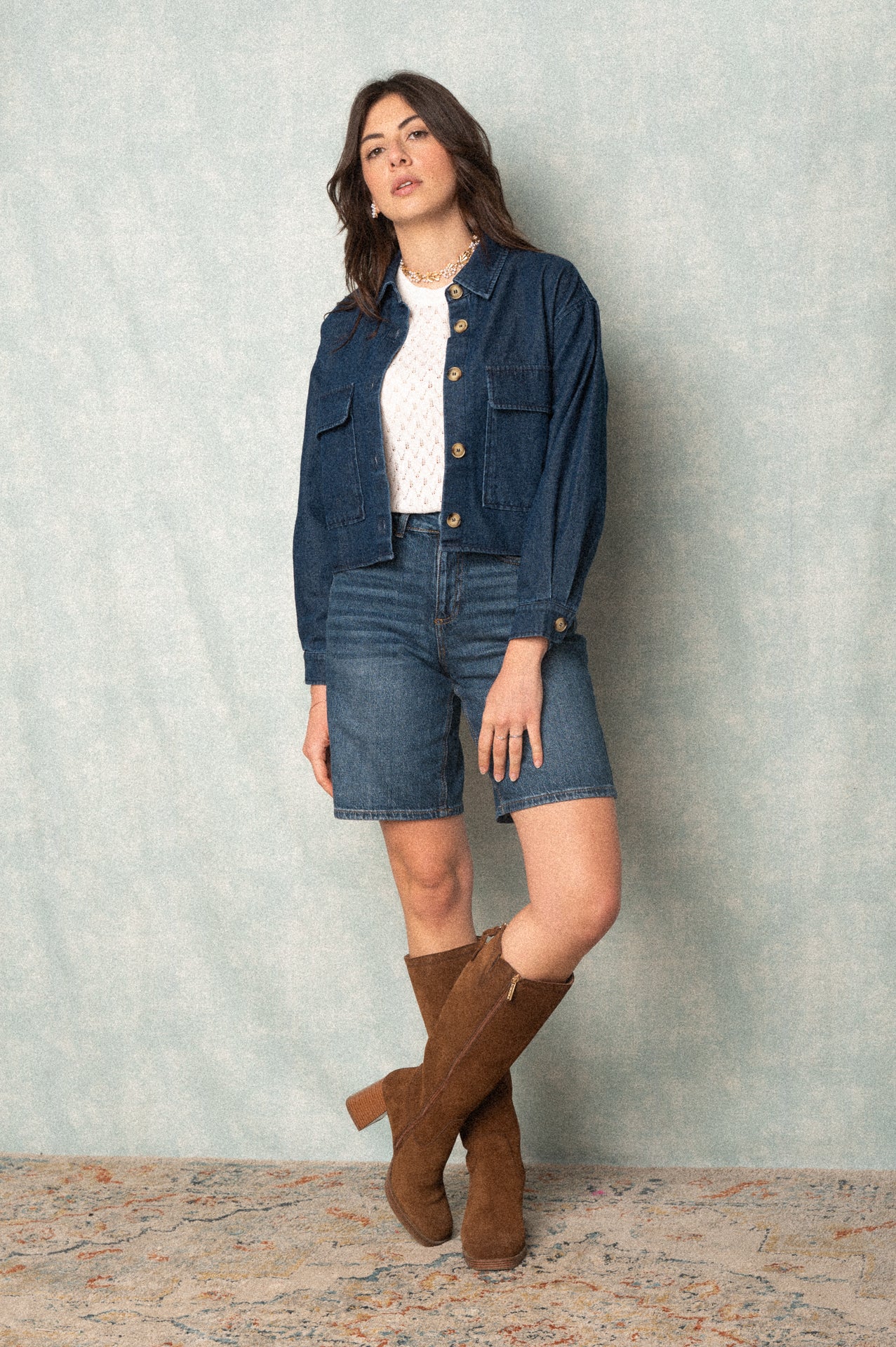 Shorts in denim dark wash