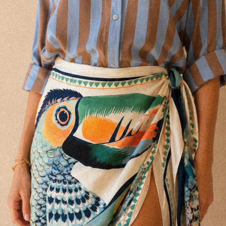 Pareo “Pelican Riviera” – pareo fantasia con nodo laterale