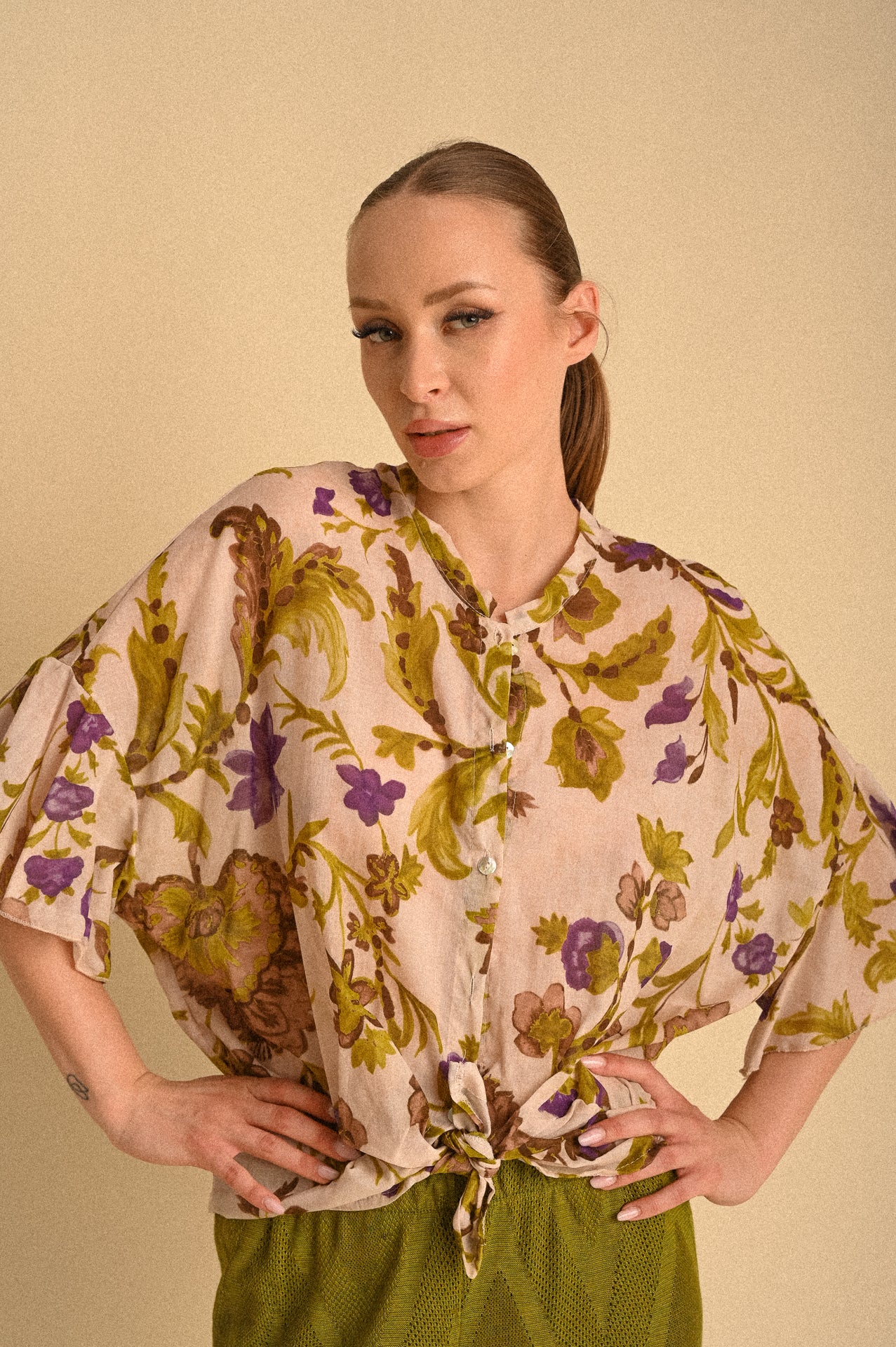 Camicia Kyoto Fiorita in Cotone 100%