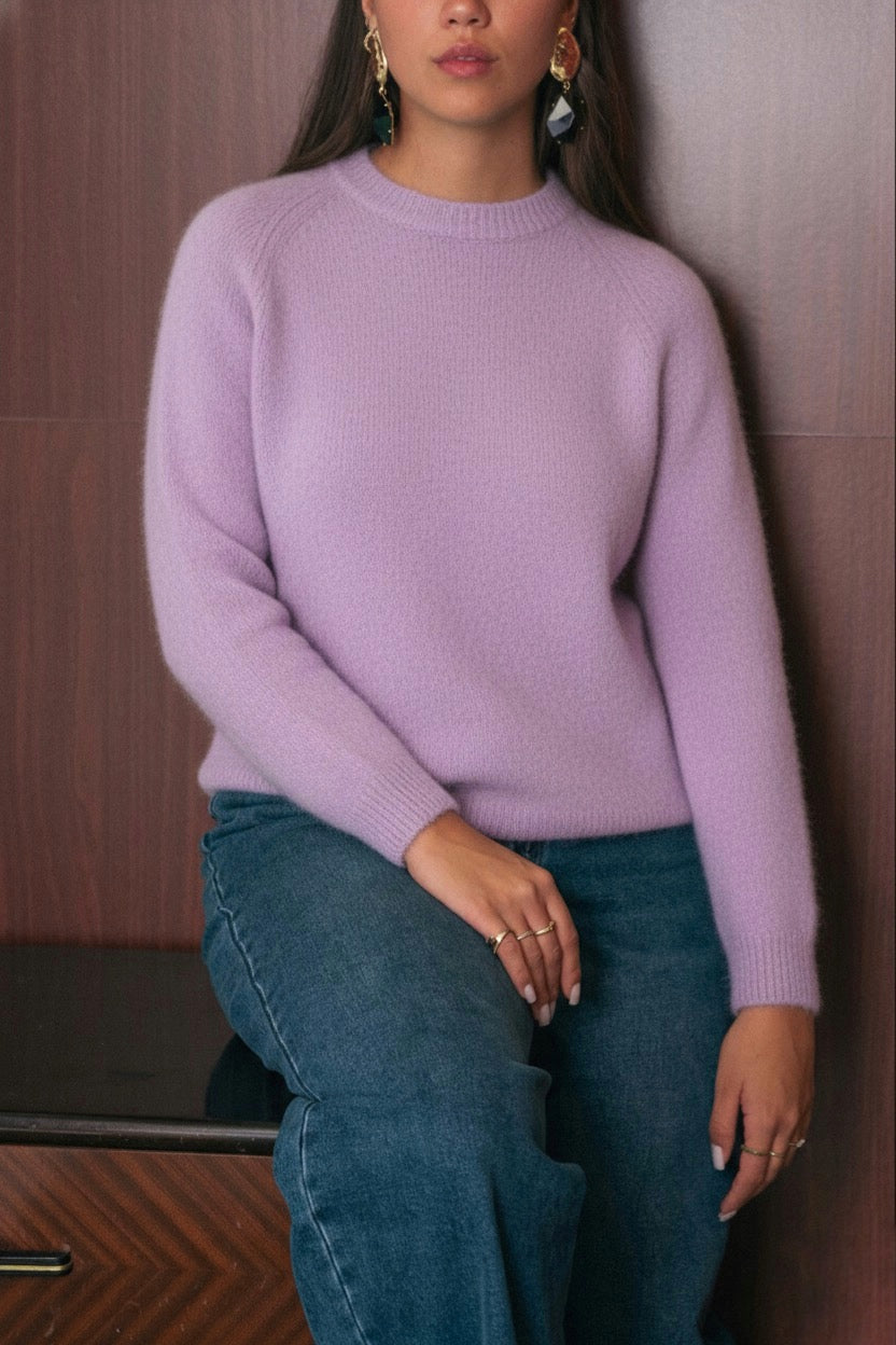 Maglione lavanda donna Amelìe misto alpaca e lana | made in Italy