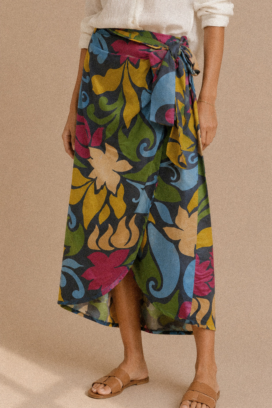 Gonna “Bloom Wrap” – gonna a portafoglio con stampa floreale
