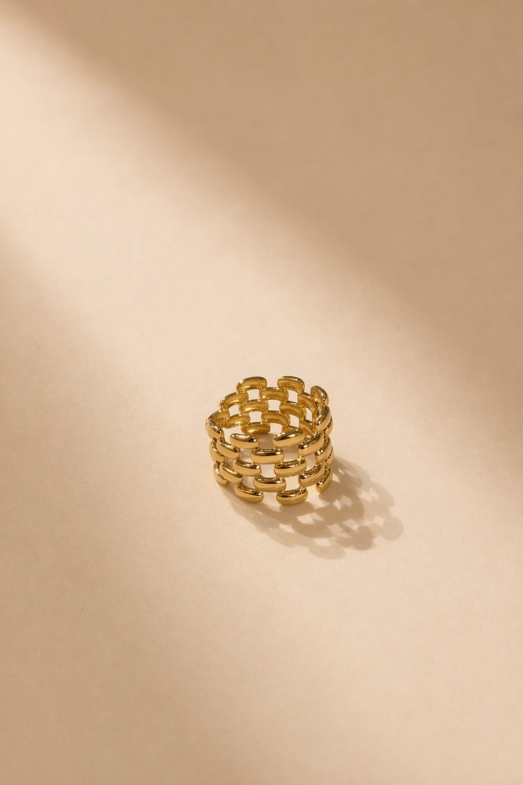 Anello Donna Maglia Catena Oro Regolabile in Acciaio Inossidabile