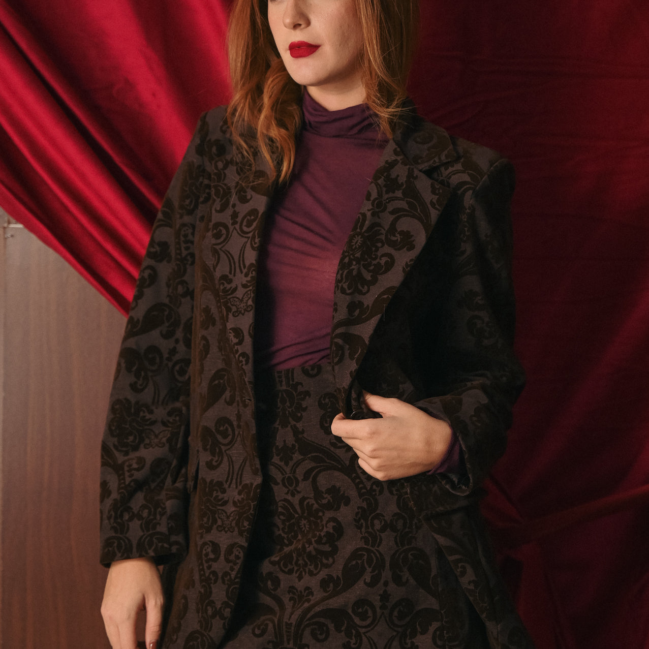 Blazer Donna con Inserti in Velluto | Giacca Elegante Foderata Rayon