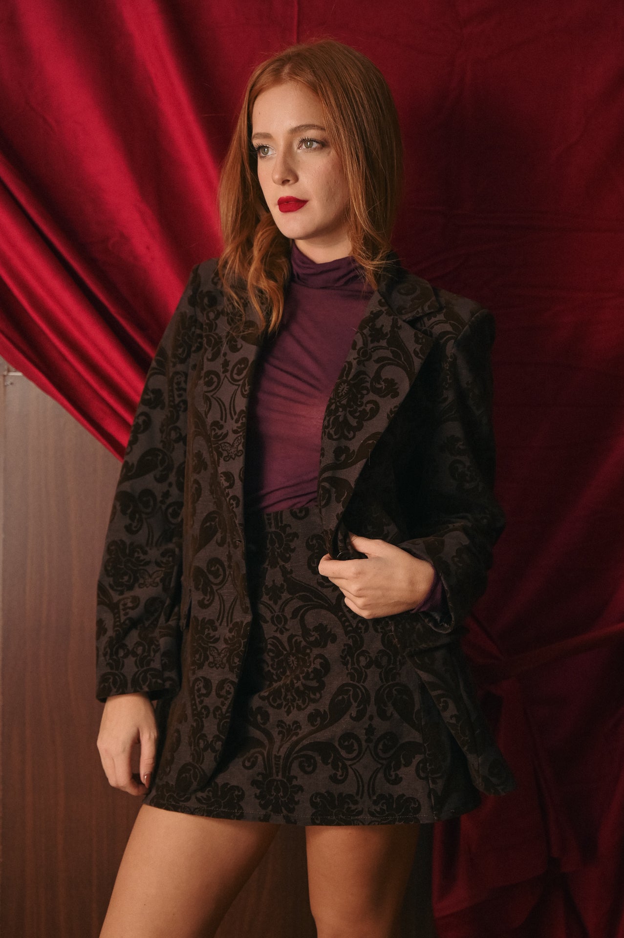 Blazer Donna con Inserti in Velluto | Giacca Elegante Foderata Rayon