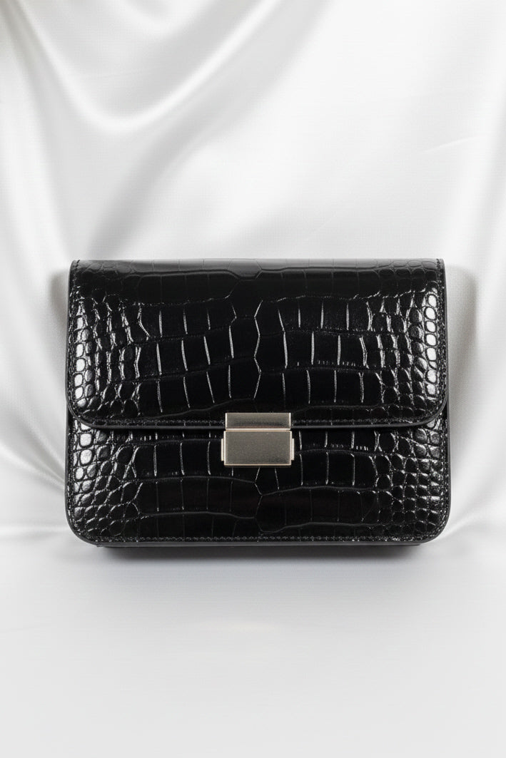 Borsa Loren a Tracolla Donna Vera Pelle Effetto Coccodrillo | Made in Italy