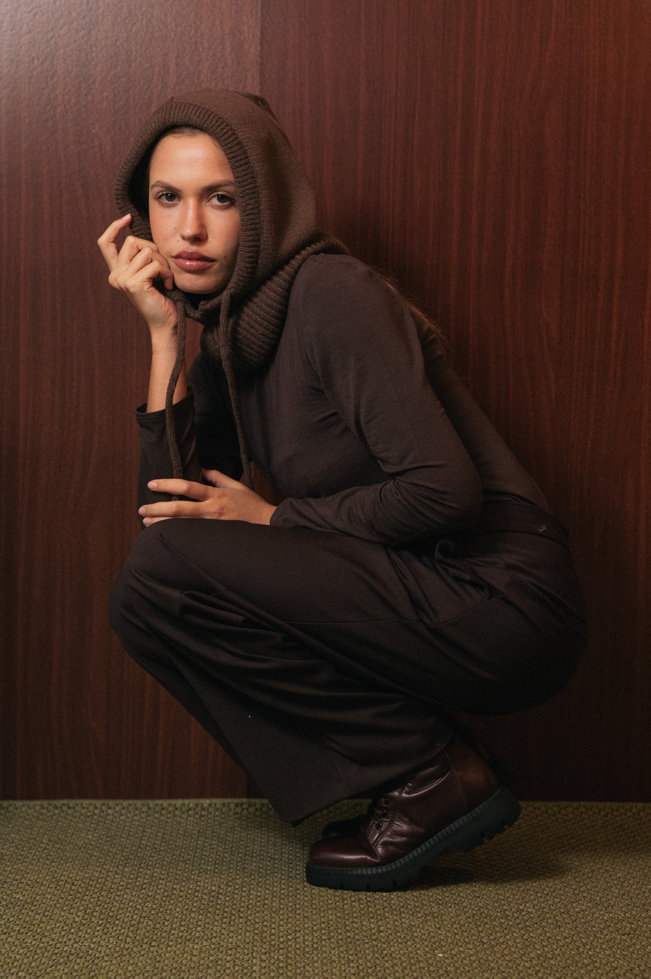 Pantaloni Sartoriali a Gamba Larga Marrone Cioccolato - Vita Regolabile