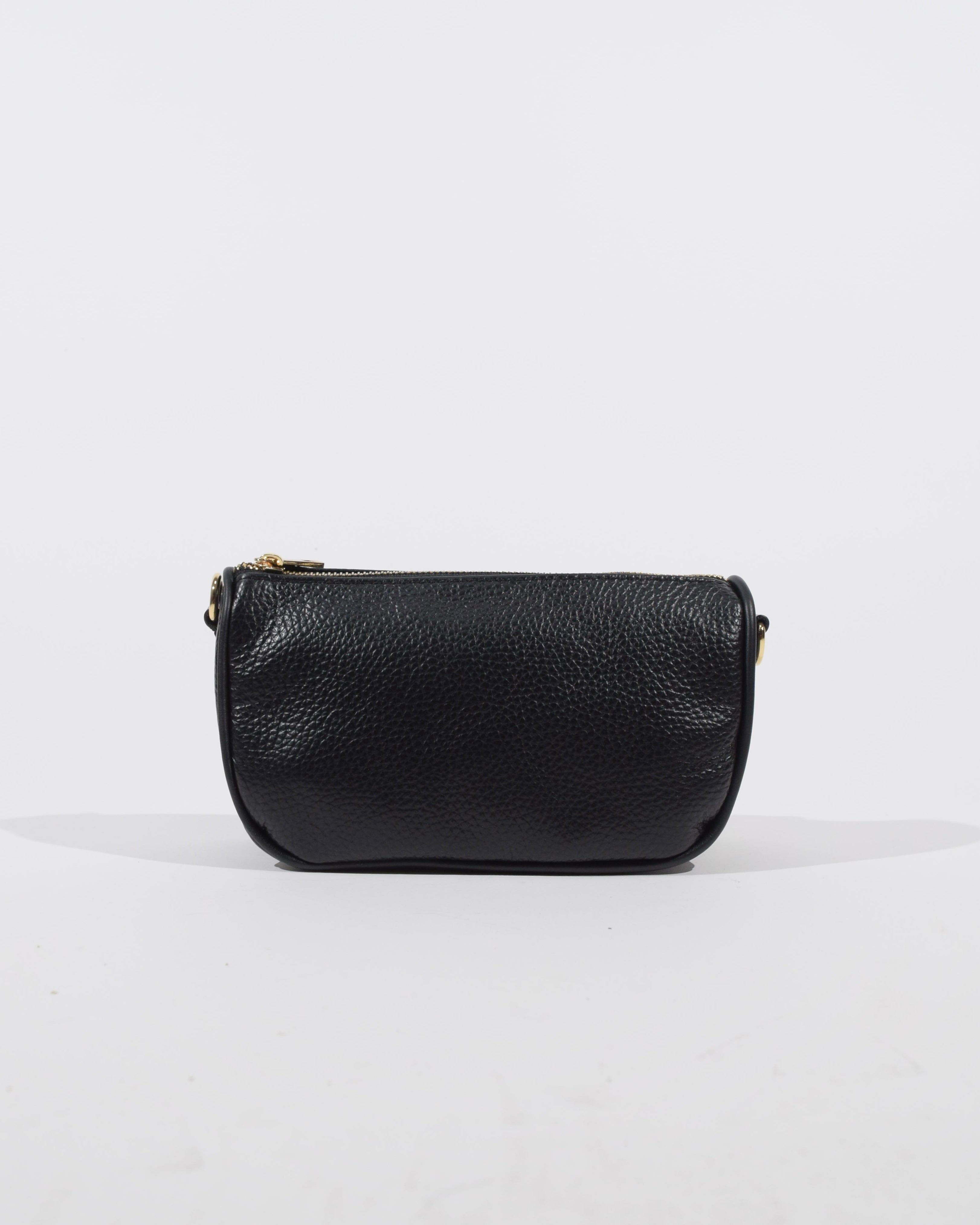 Borsa pochette in pelle nera