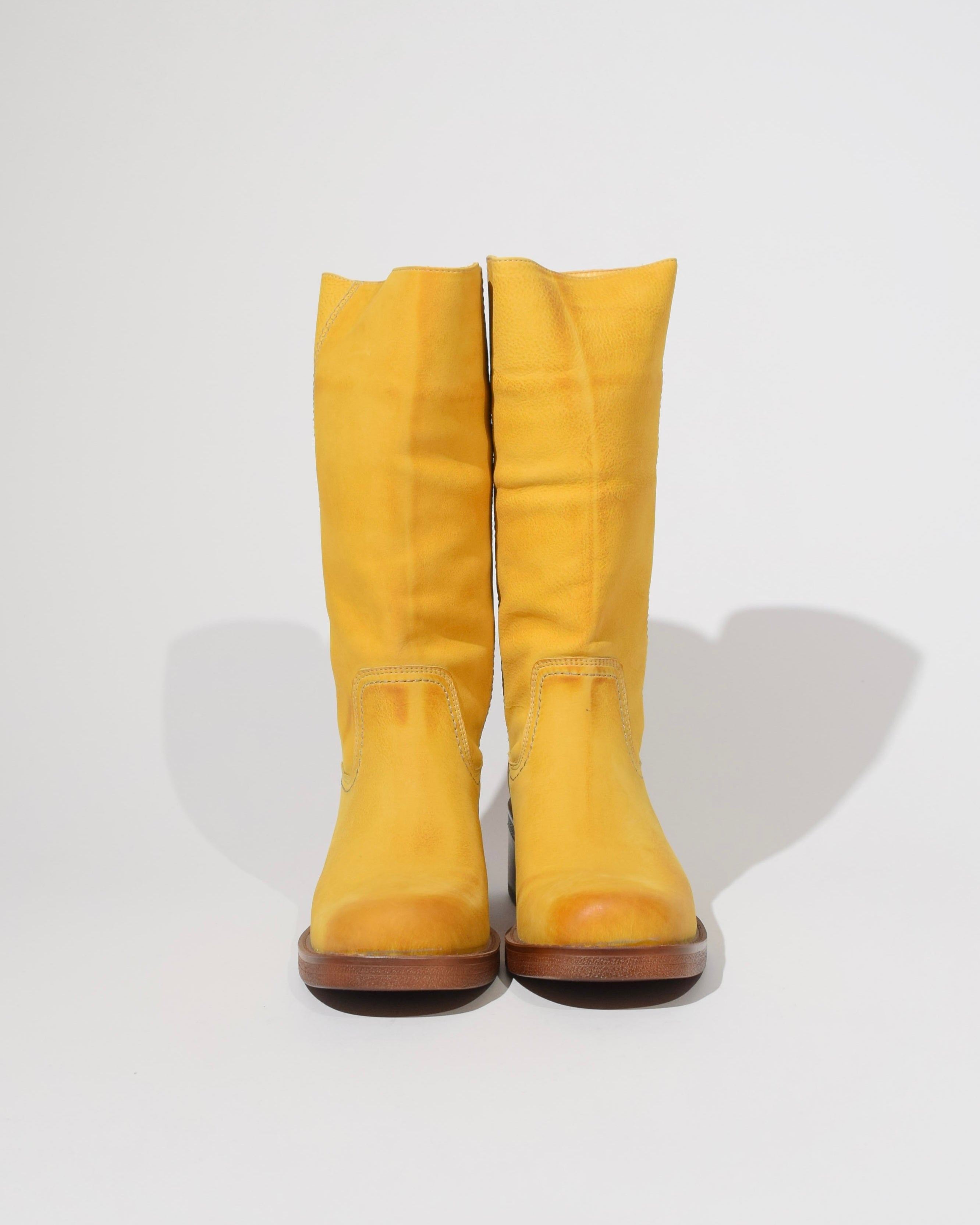 Ochre leather boot