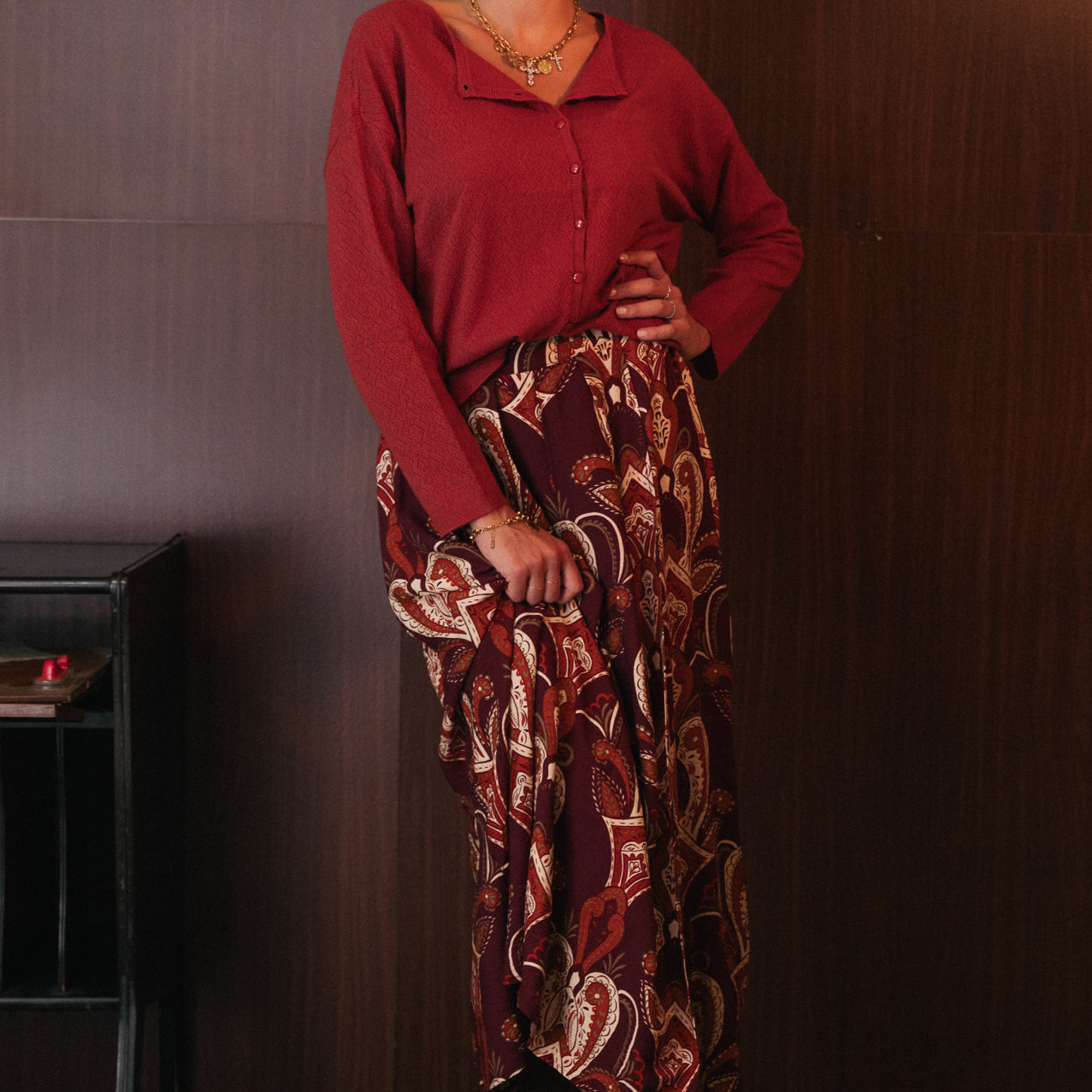 Gonna Midi Tania con Stampa Paisley