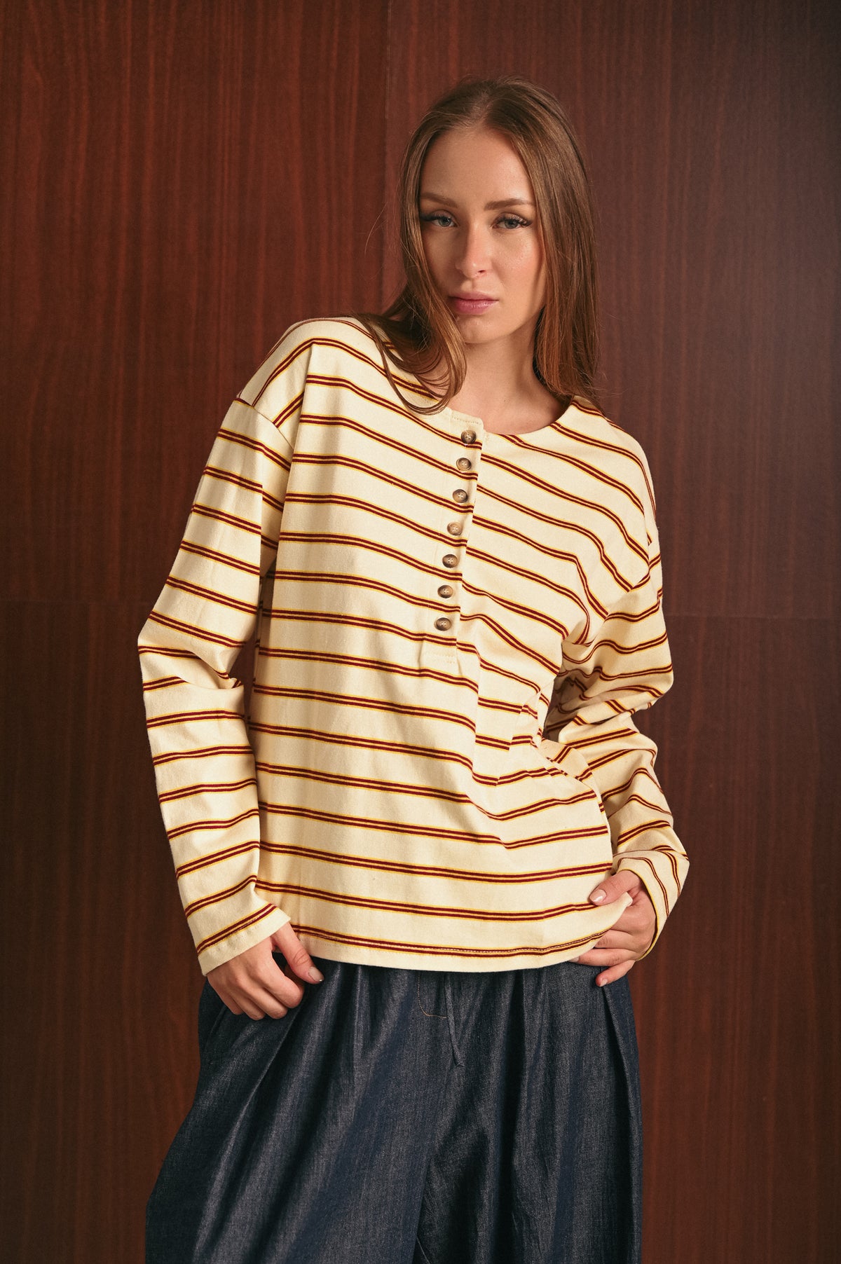 Maglia a righe manica lunga