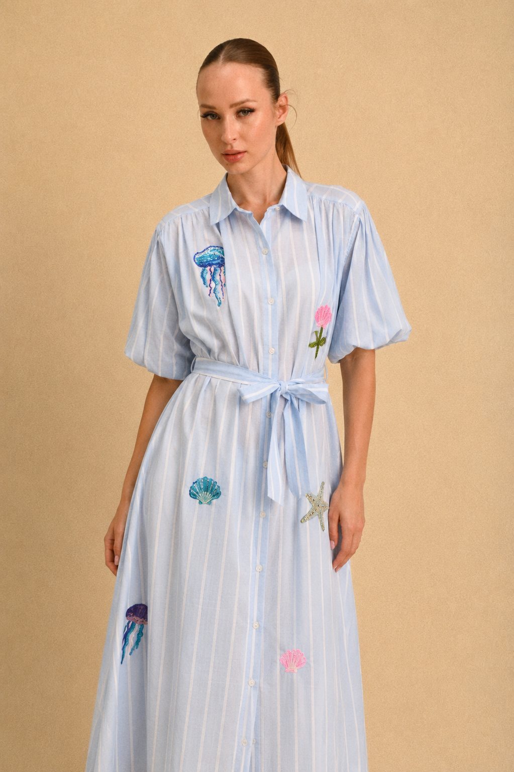 Abito Camicia Oceania Azzurra – Maxi Dress