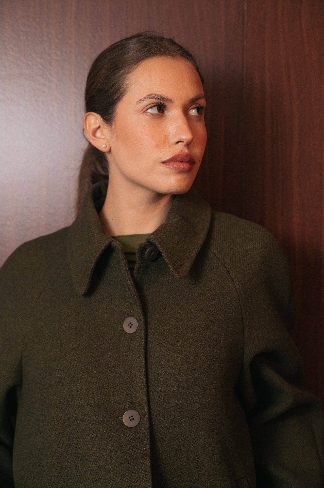 Giacca Cappotto Corta Boxy Verde Bosco - Stile Retrò Minimal