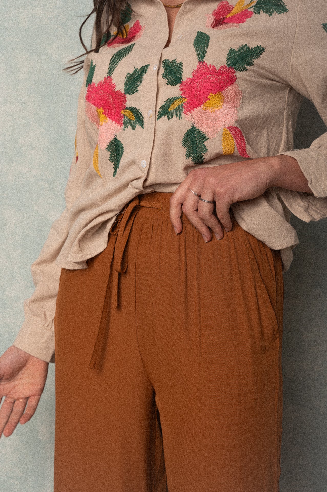 Pantalone palazzo color Brique