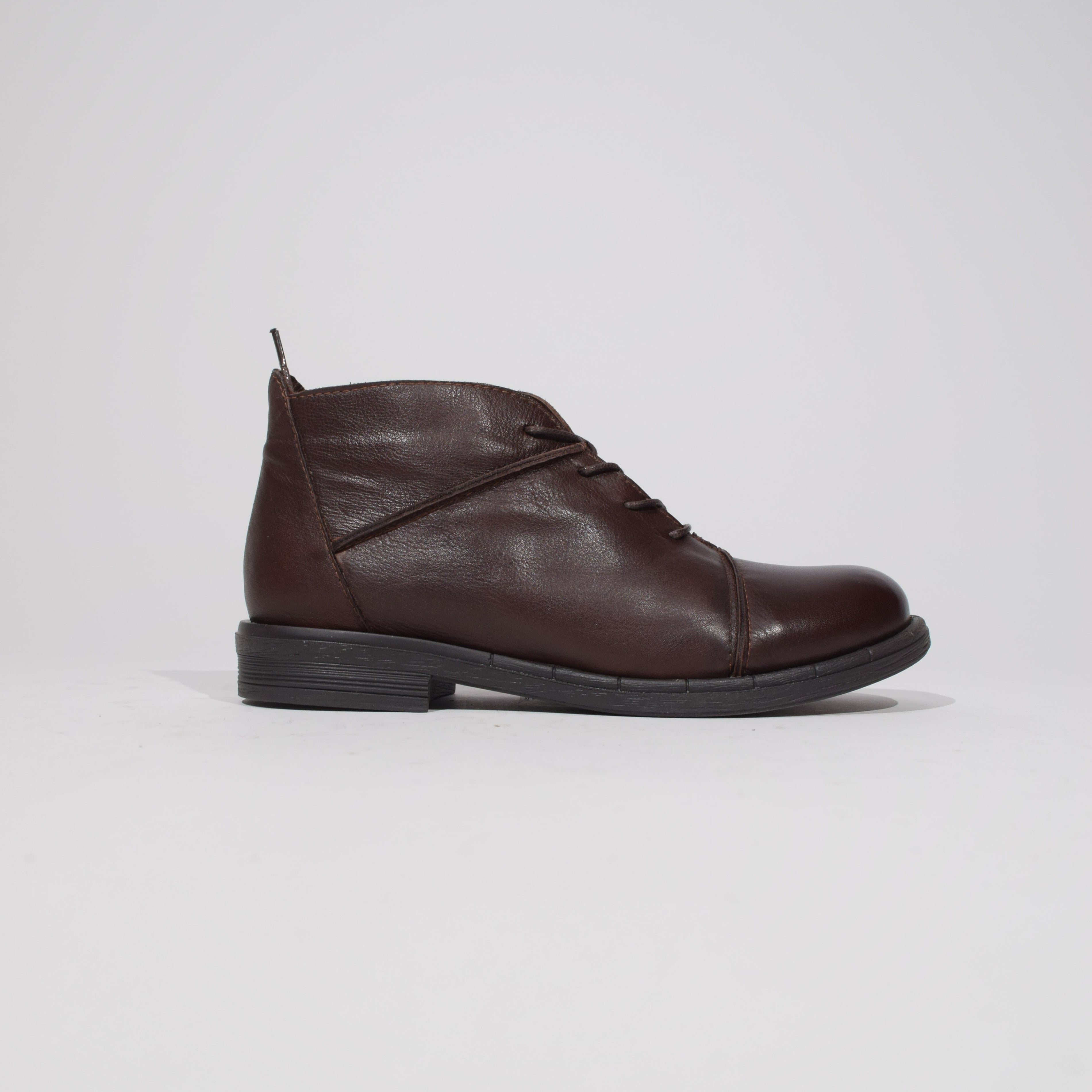 Brown leather lace-up shoe