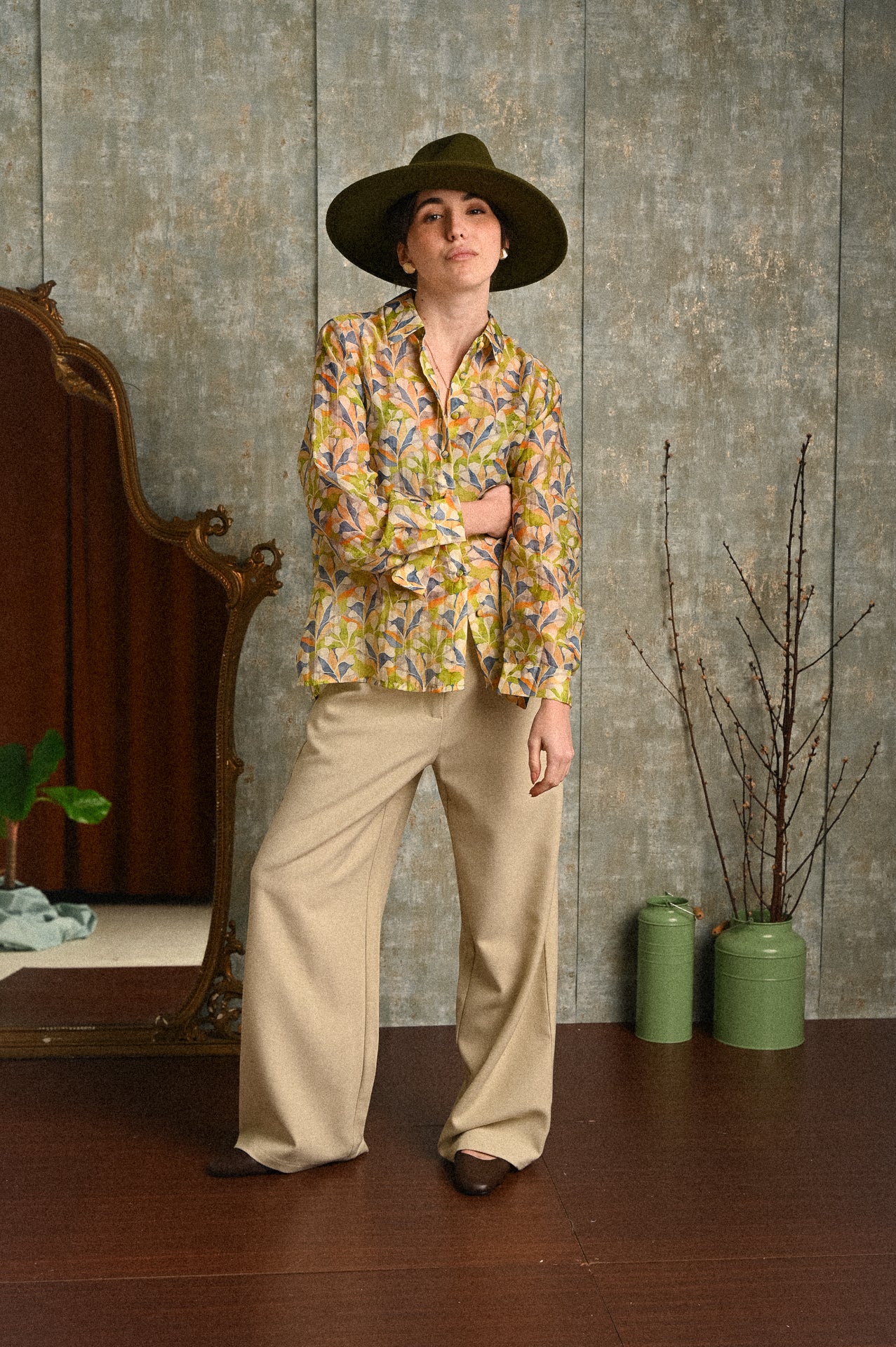 Camicia donna Alloro fantasia foliage