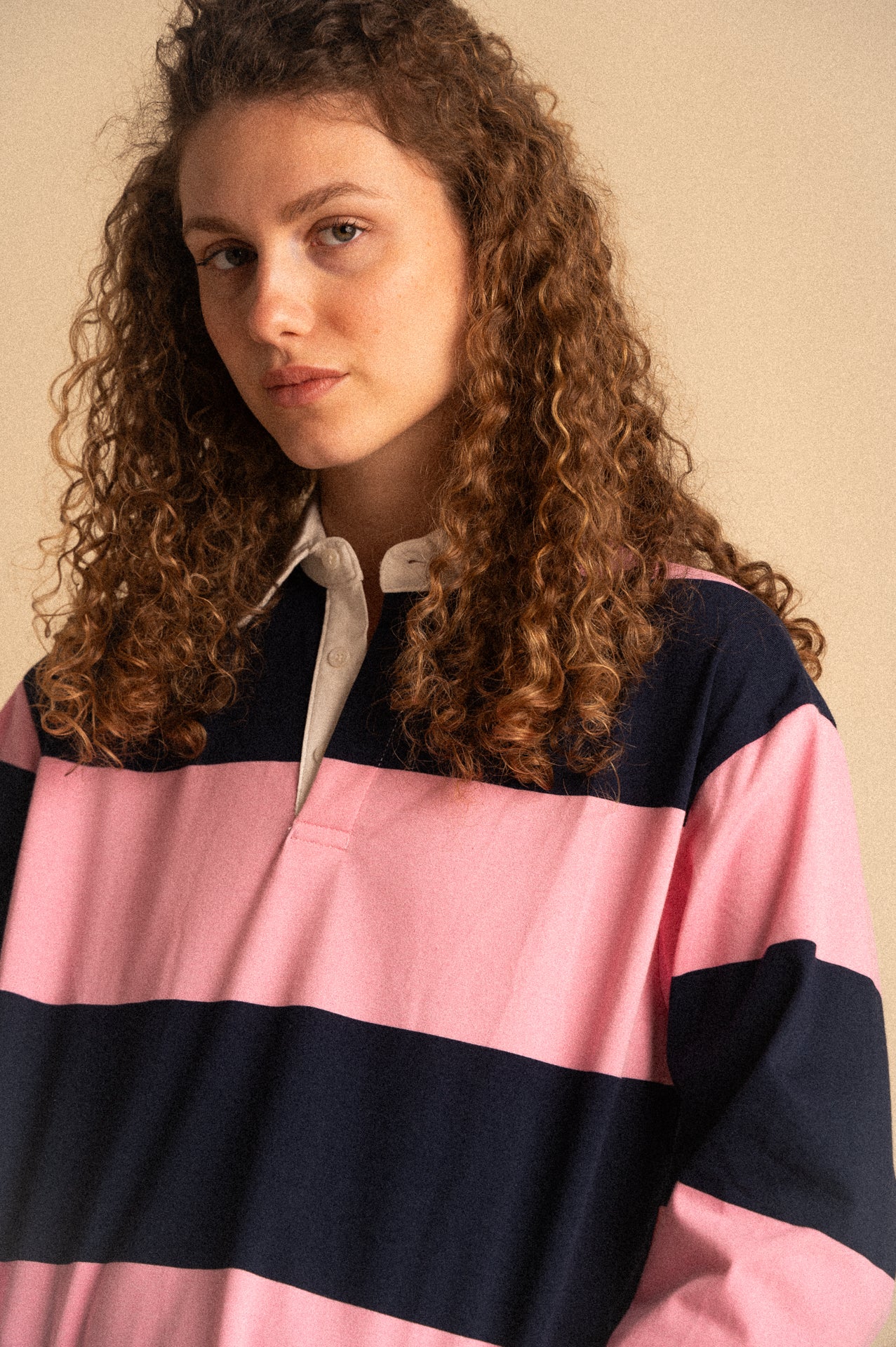 Polo Daphne a Righe Rosa e Blu Donna