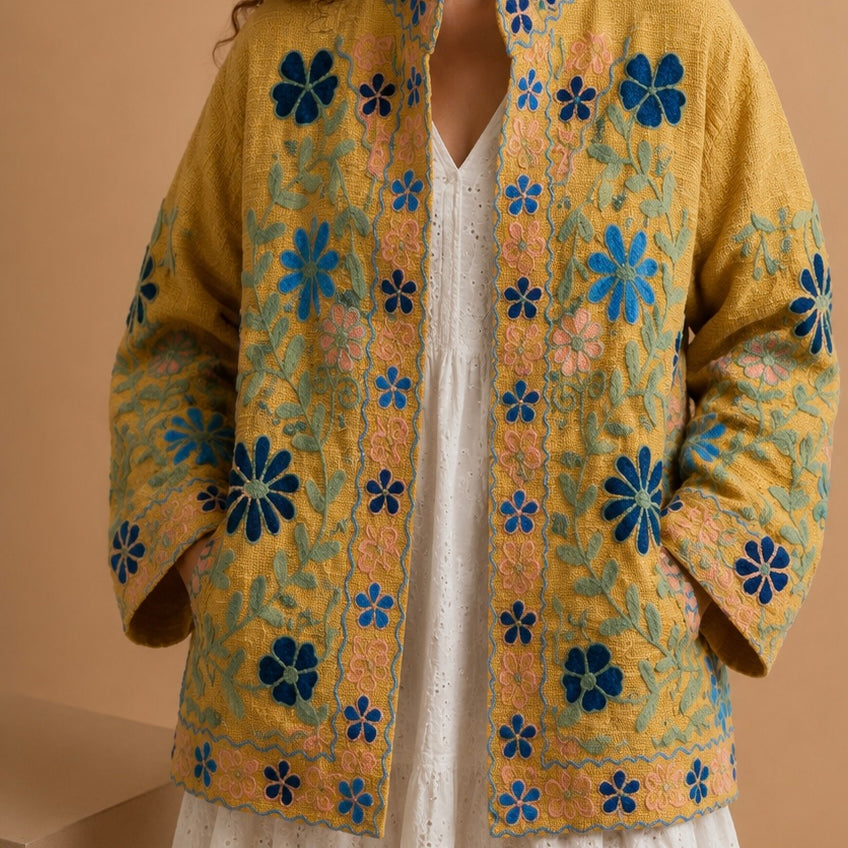 Giacca Solange Suzani Ricamata in Cotone