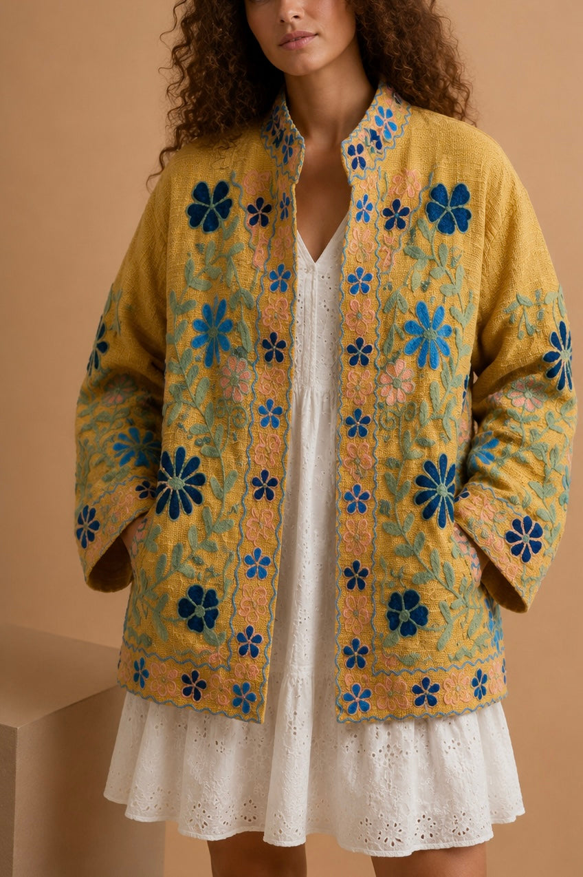 Giacca Solange Suzani Ricamata in Cotone