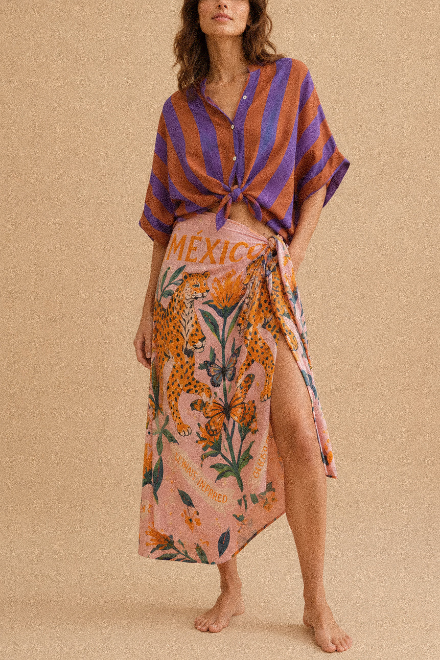 Camicia “Sunset Stripes” – camicia oversize a righe in cotone