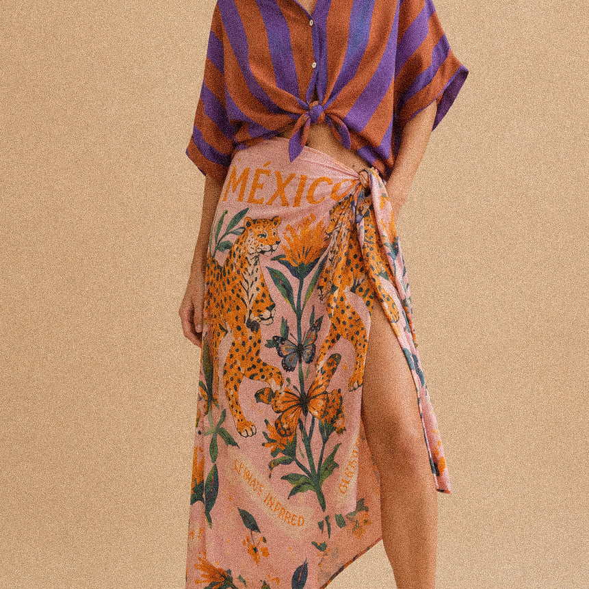 Camicia “Sunset Stripes” – camicia oversize a righe in cotone