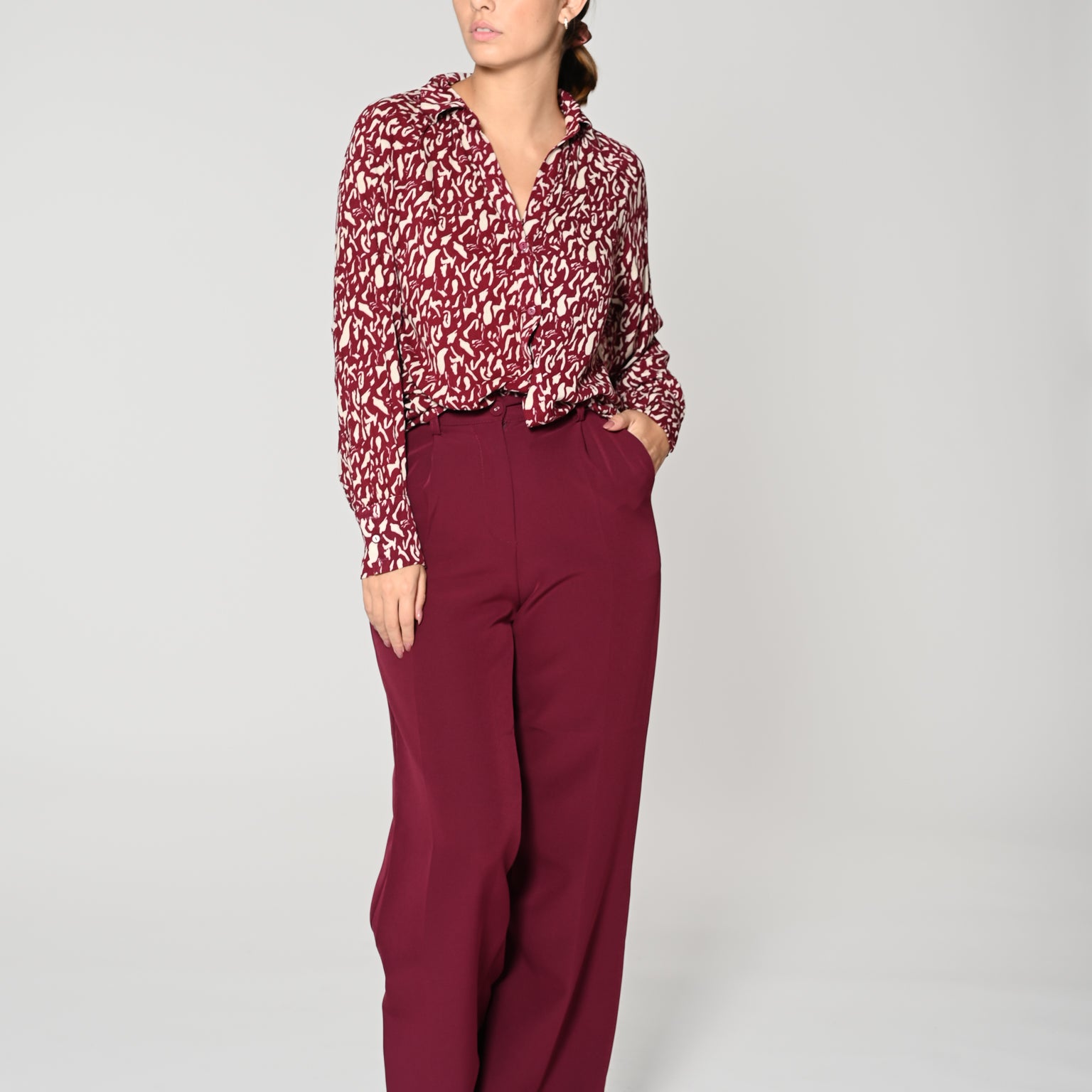 Burgundy palazzo pants