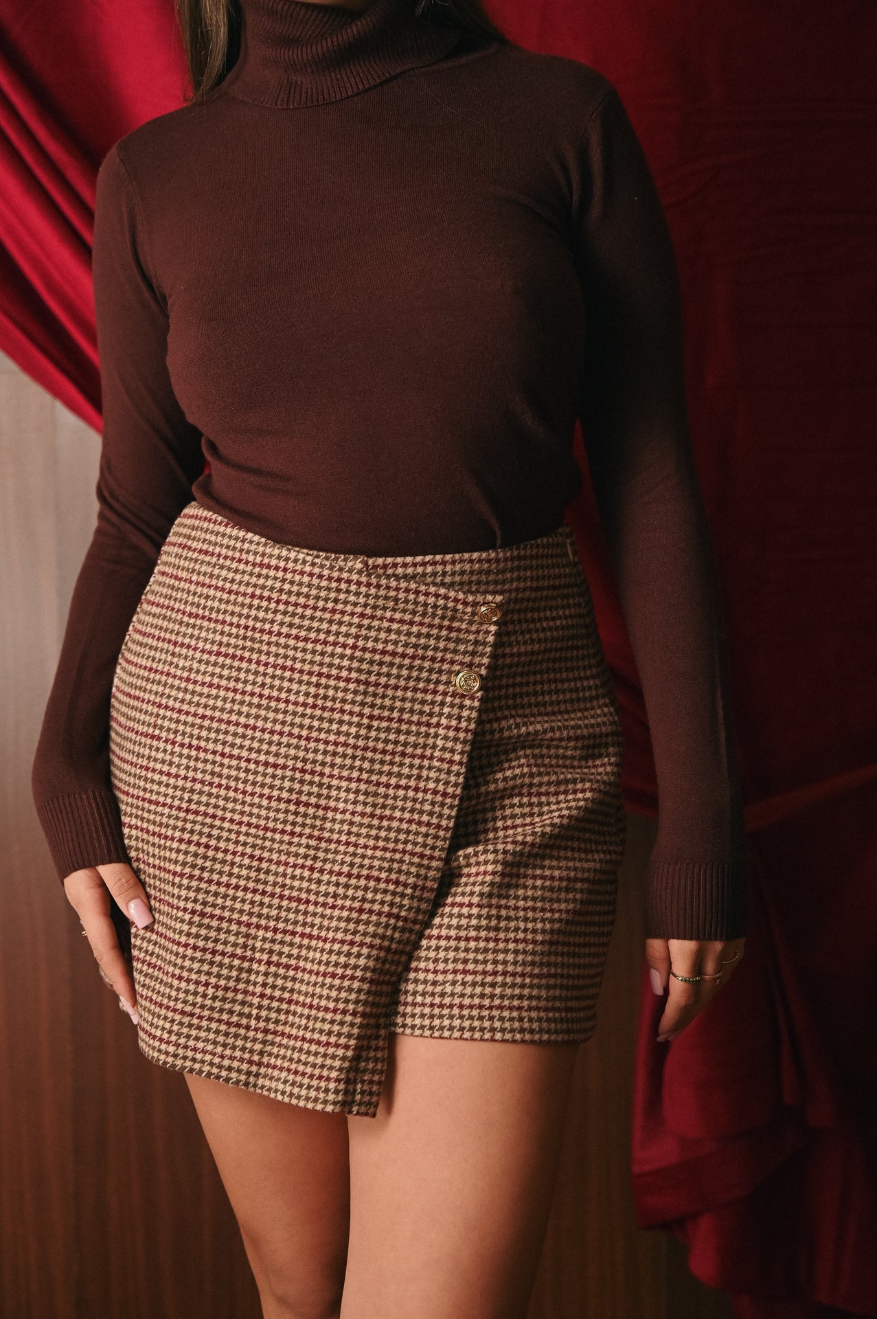 Shorts Donna Sartoriali Pied de Poule | Pantaloncino Vita Alta