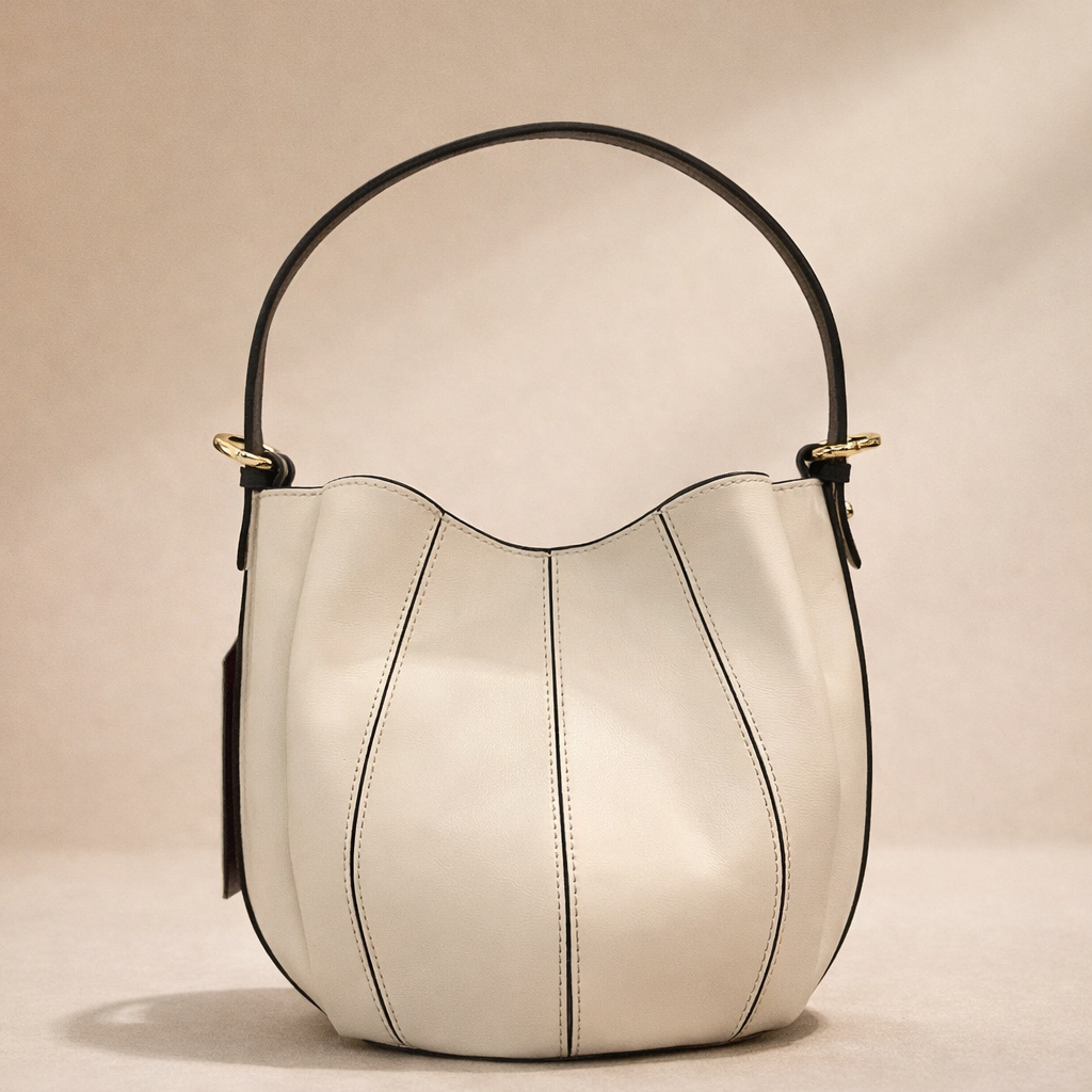 Tulipan Bag a Secchiello panna con Doppia Tracolla