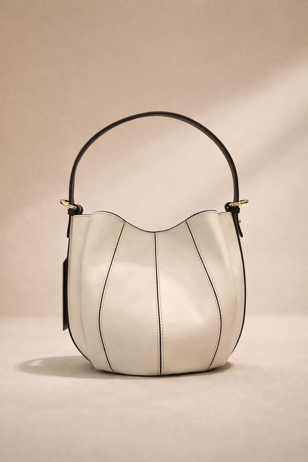 Tulipan Bag a Secchiello panna con Doppia Tracolla