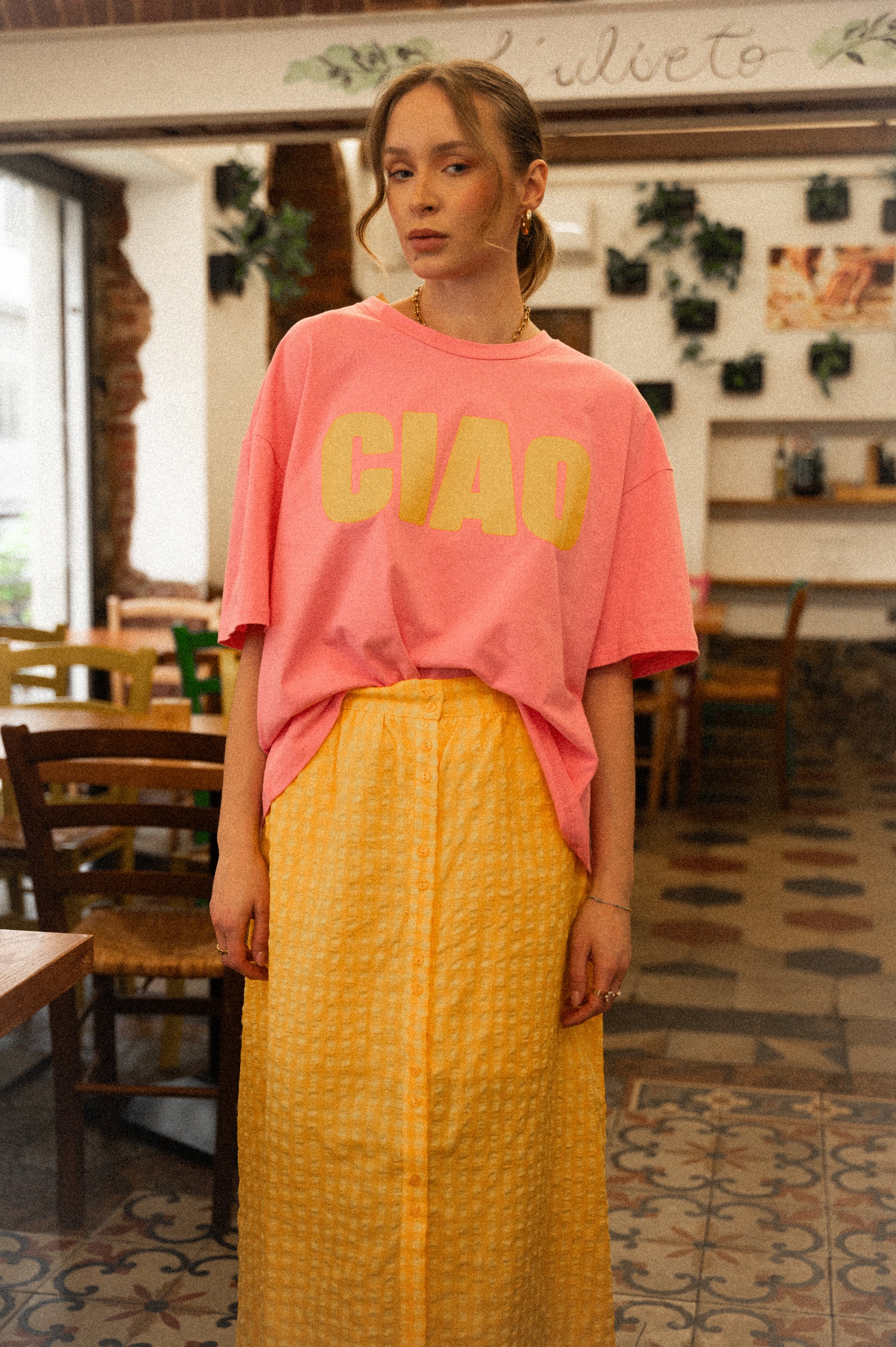 T-shirt rosa oversize