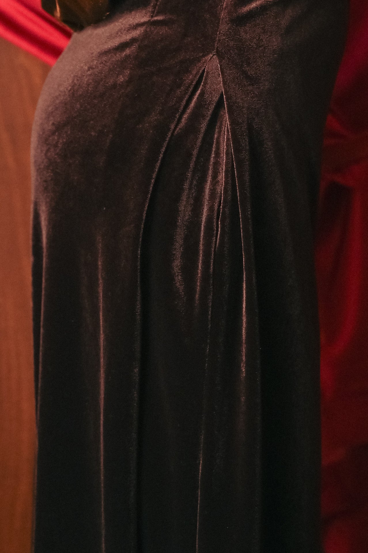 Pantalone Donna Velluto Ruggine con Elastico in Vita | Pantalone Wide Leg Comfy Chic