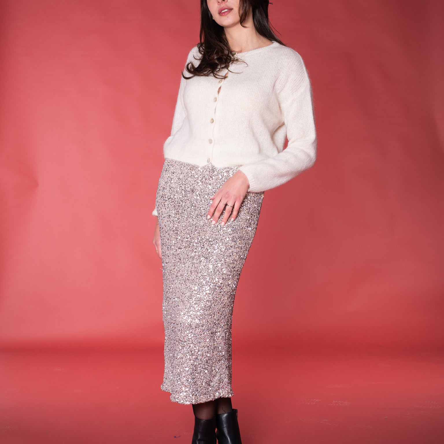 Sequined longuette skirt