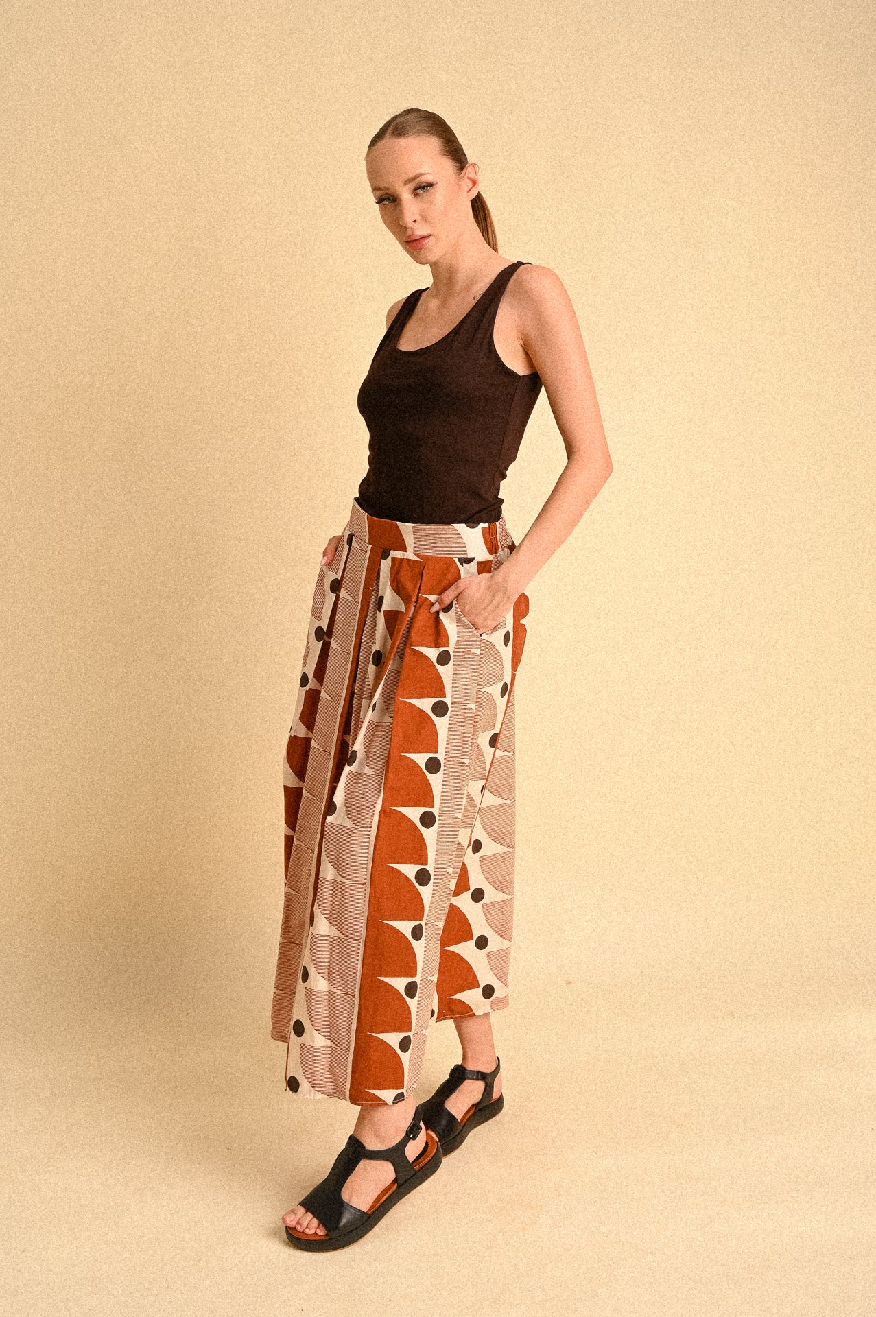 Gonna Midi Marrakech – Gonna in Cotone Fantasia Geometrica