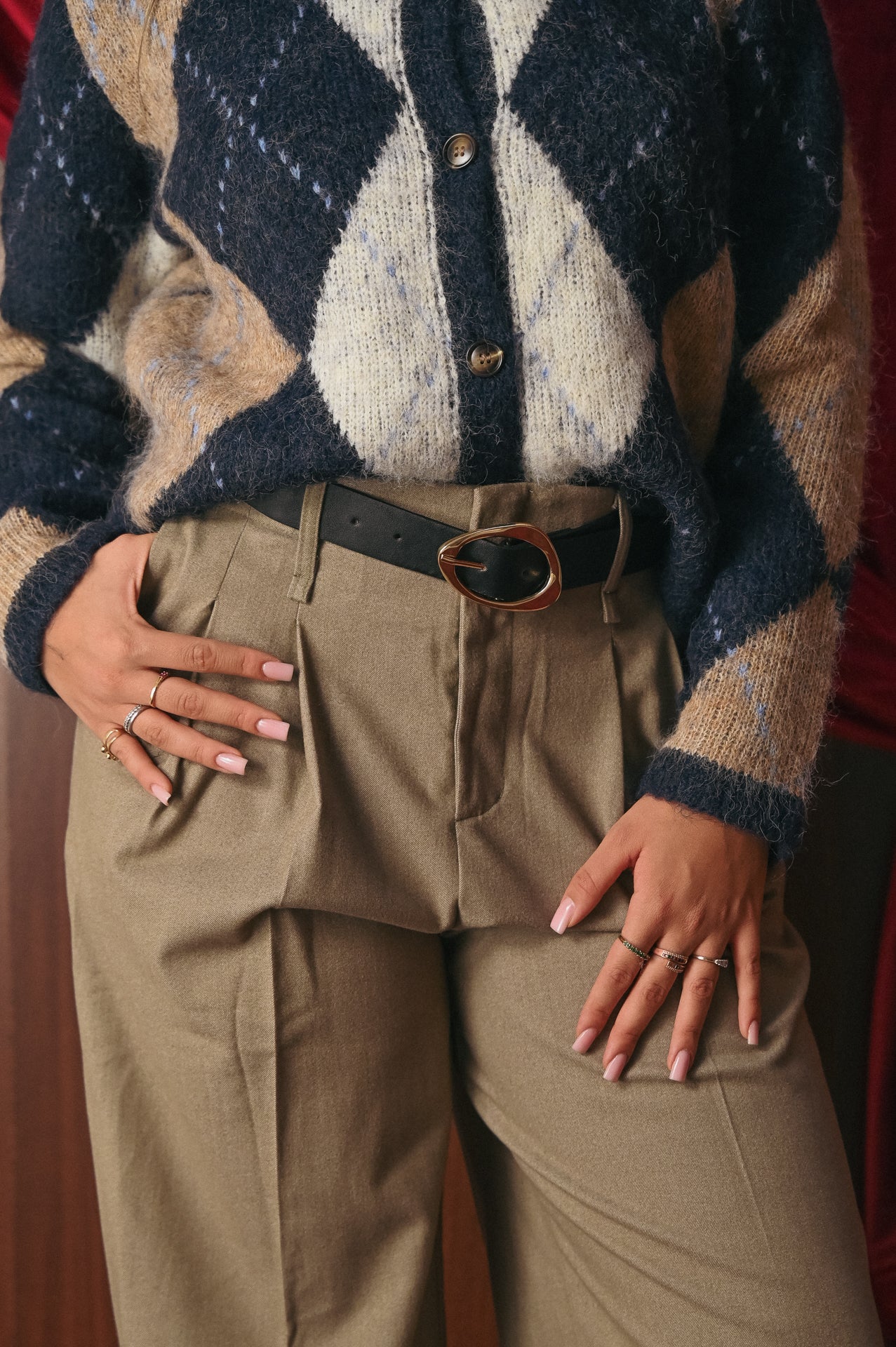 Pantalone Donna taupe Tinta Unita | Pantalone Sartoriale con Cintura